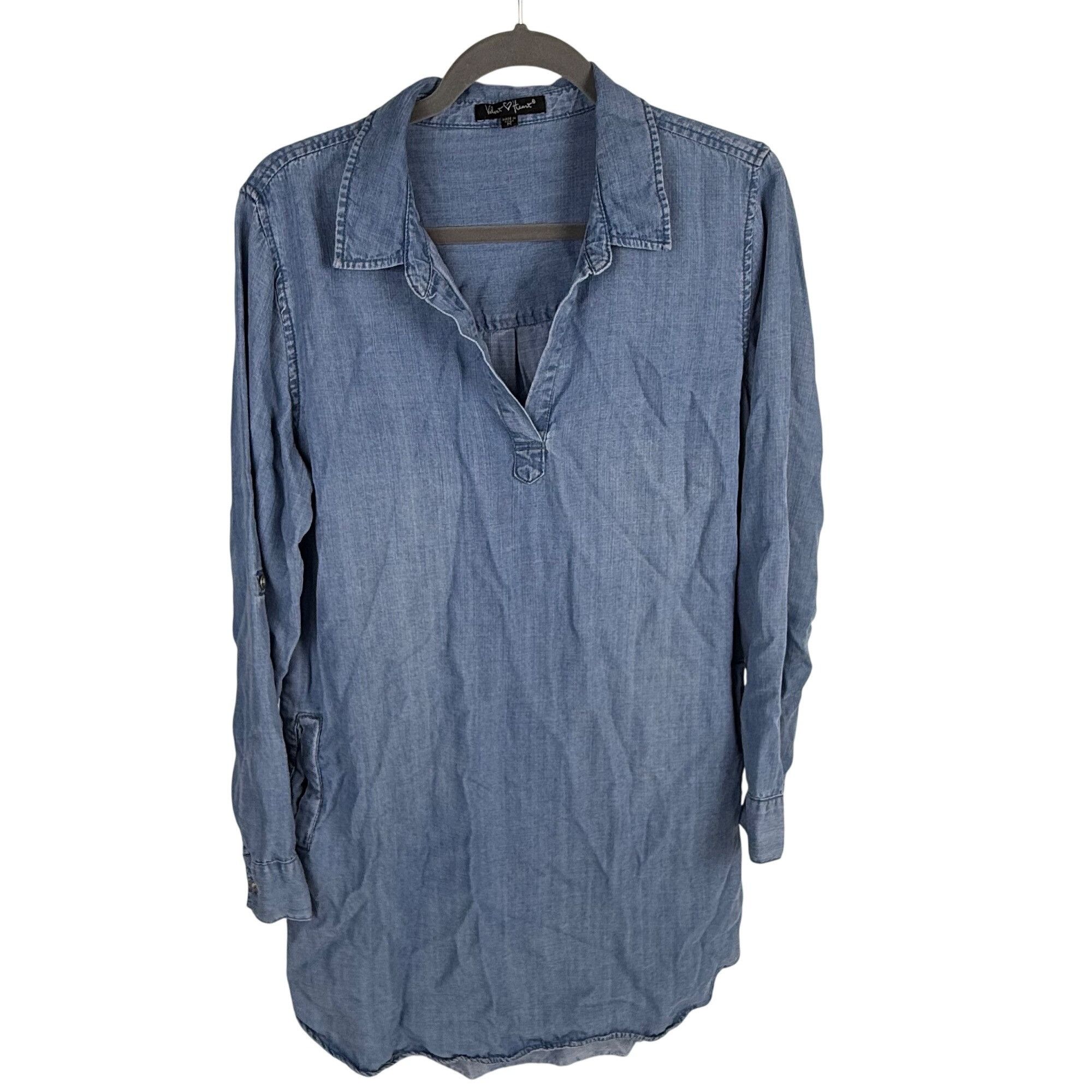 Other Velvet Heart Chambray Tunic Shirt Tencel Pull-on Dress Pocke Size M / US 6-8 / IT 42-44 - 1 Thumbnail