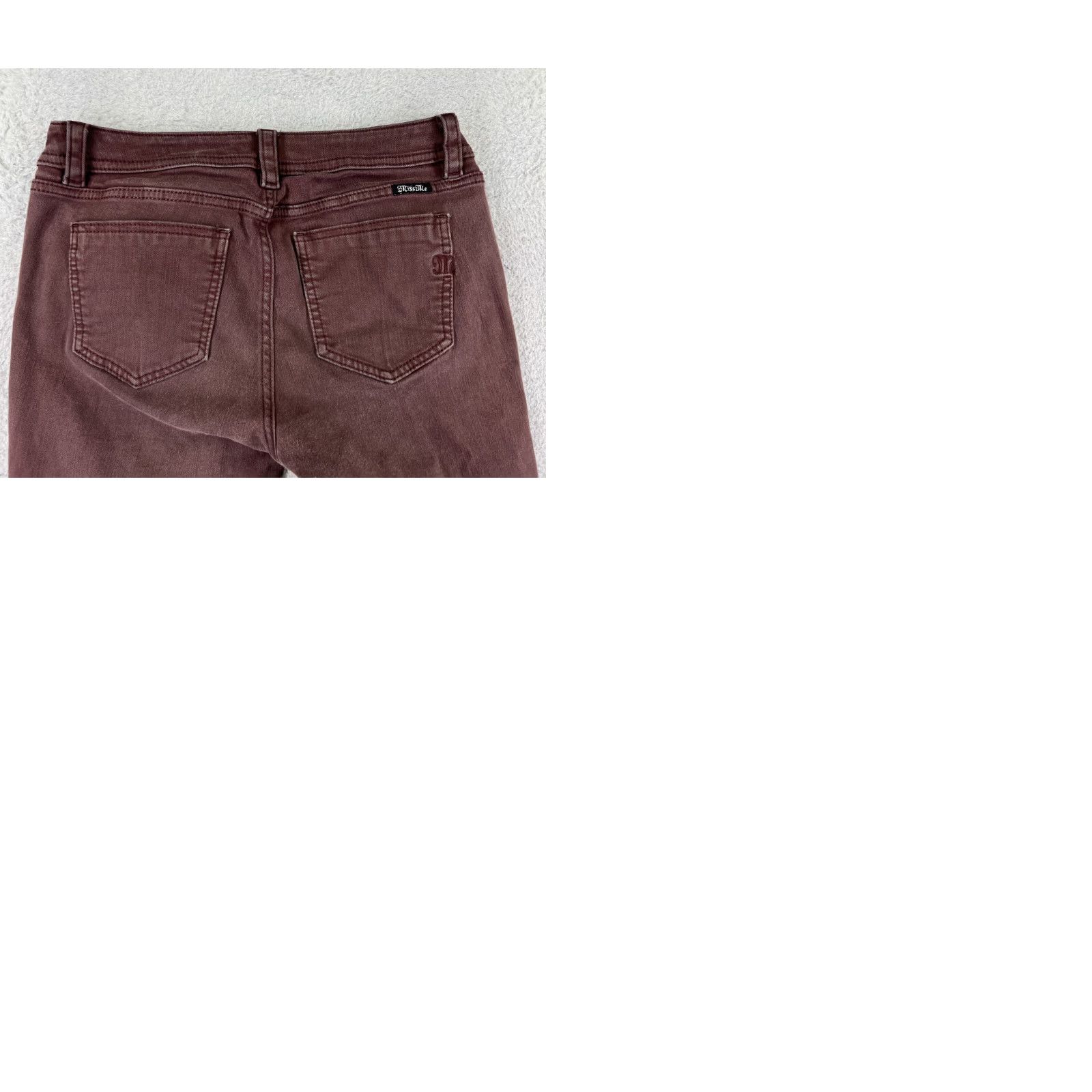 Miss Me Miss Me Jeans Women 30 Red Denim Skinny Pants 27x27 Womans Regular 5-Pocket Distressed Stretch Cotton Blend Vintage No Size 30" / US 8 / IT 44 - 10 Thumbnail