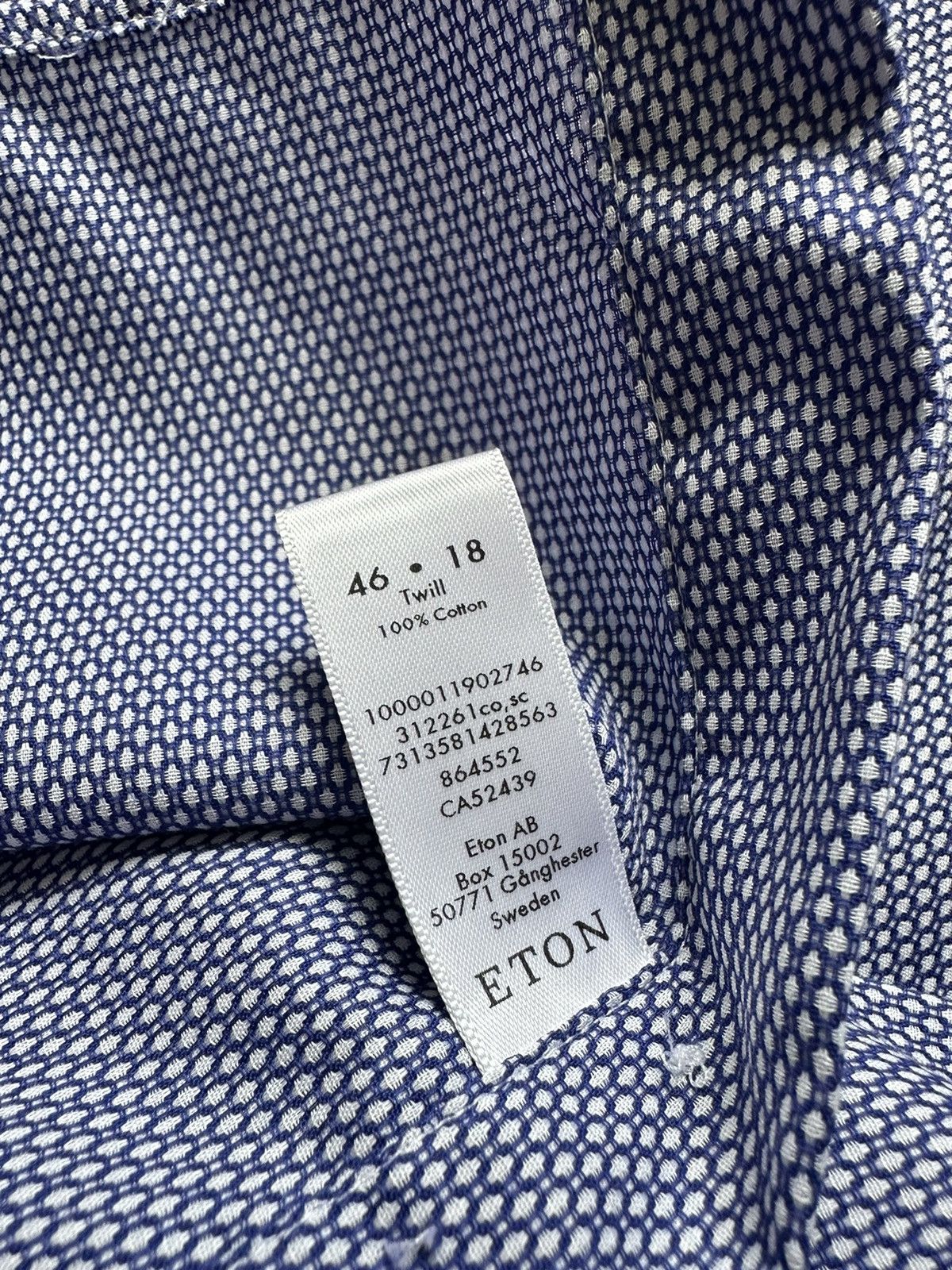 Eton Eton Slim Denim Button Up Shirt Blue Size XXL 46/18 Slim Size US XXL / EU 58 / 5 - 8 Thumbnail