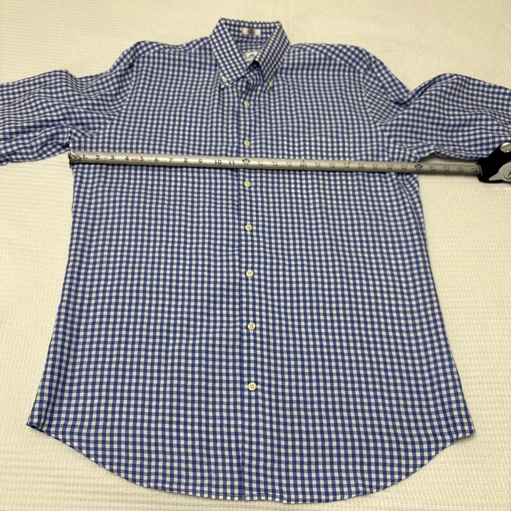 Peter Millar Peter Millar Dress Shirt Men Long Sleeve Button-Down Plaid Large Blue Shirt Size 42R - 3 Thumbnail