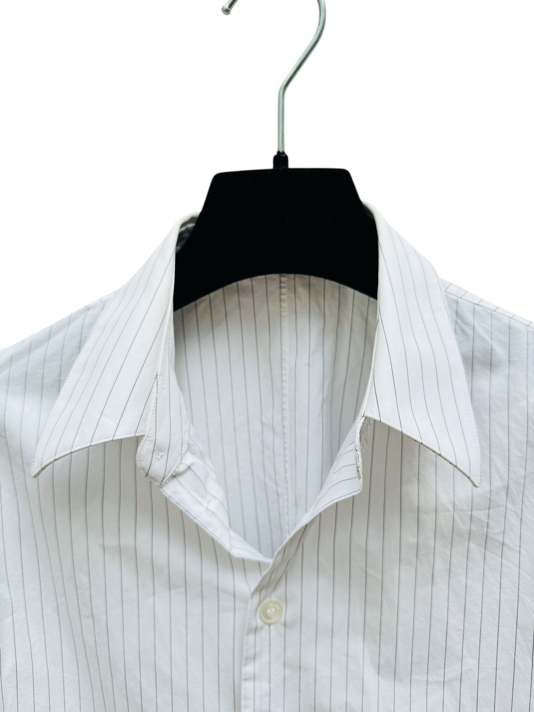 Helmut Lang Vintage White & Grey Pinstripe Shirt Size S / US 4 / IT 40 - 3 Thumbnail
