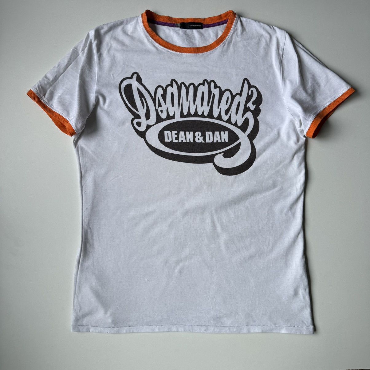 Dsquared2 × Japanese Brand Dsquared2 Logo Y2K Ringer T-shirt 00s Dean&Dan White XL Size US XL / EU 56 / 4 - 8 Thumbnail