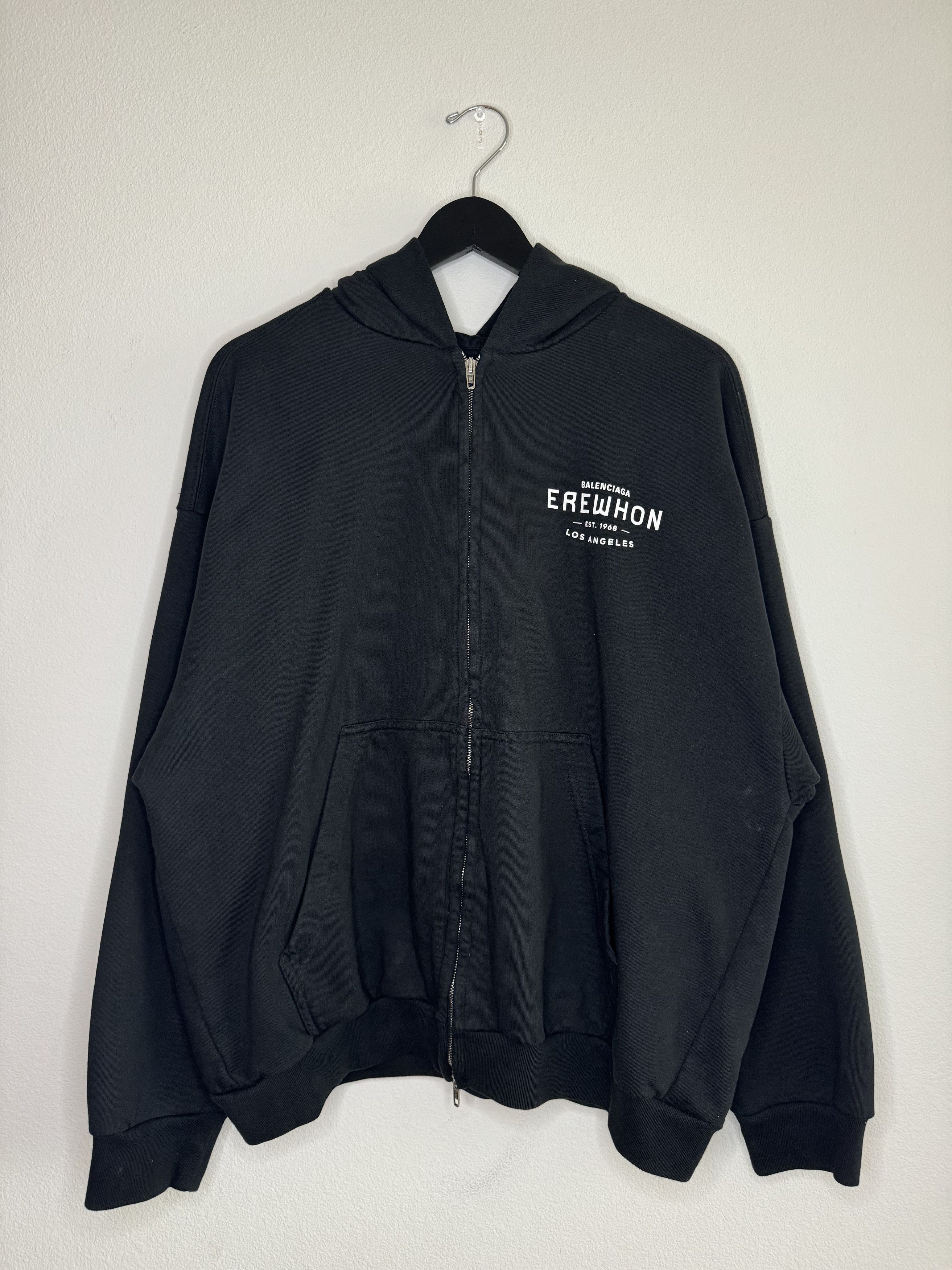 送料込+BALENCIAGA+Erewhon Los Angeles ジップアップ Hoodie Balenciaga x Erewhon Los Angeles Zip-Up Hoodie Medium Fit