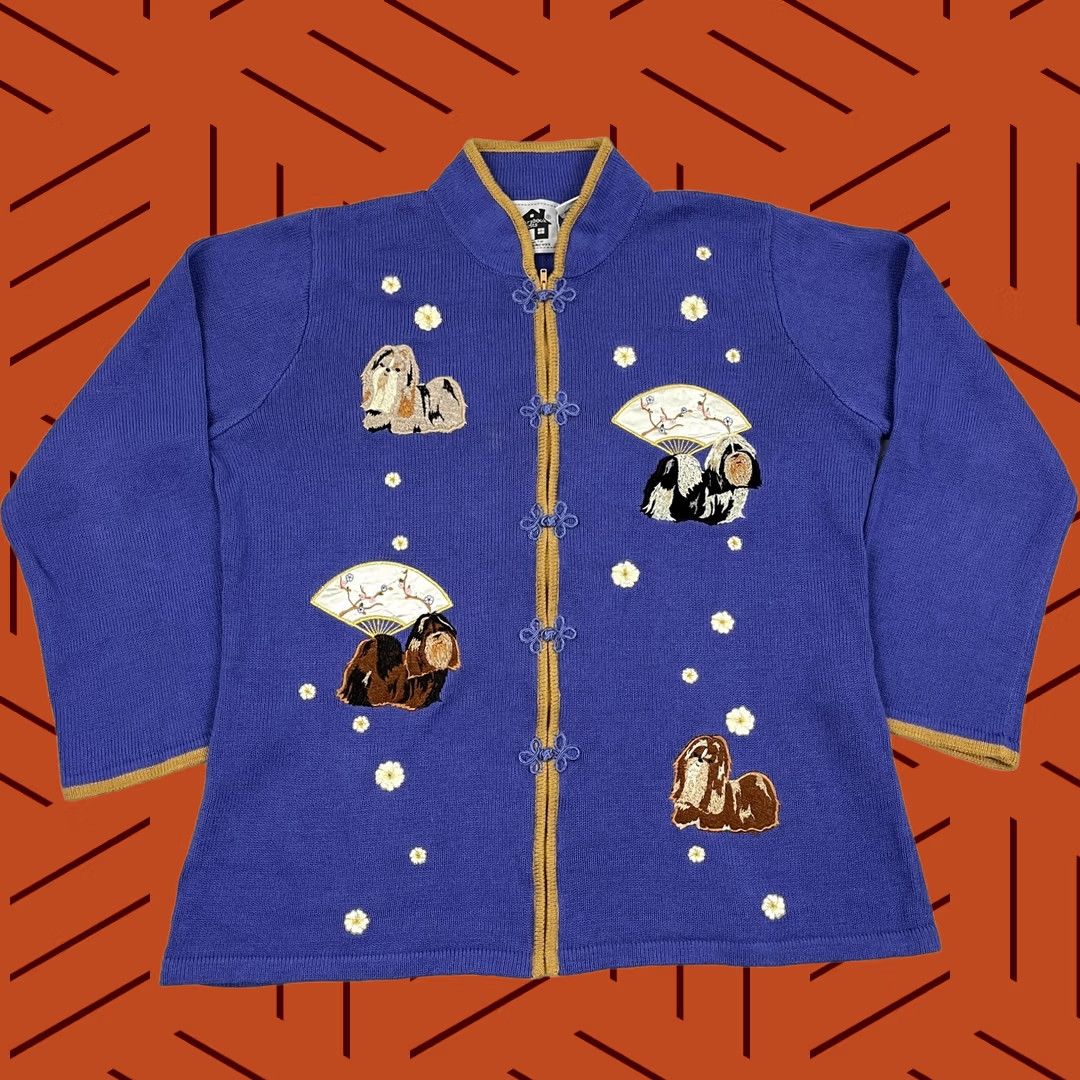 Vintage VINTAGE Storybook Knits Sweater Womens 1X Purple Dog Novelty Whimsy Cardigan Knit Shirt Womens (Dog) 1X Purple Autumn/Winter/Spring Casual Workwear Size XL / US 12-14 / IT 48-50 - 1 Thumbnail