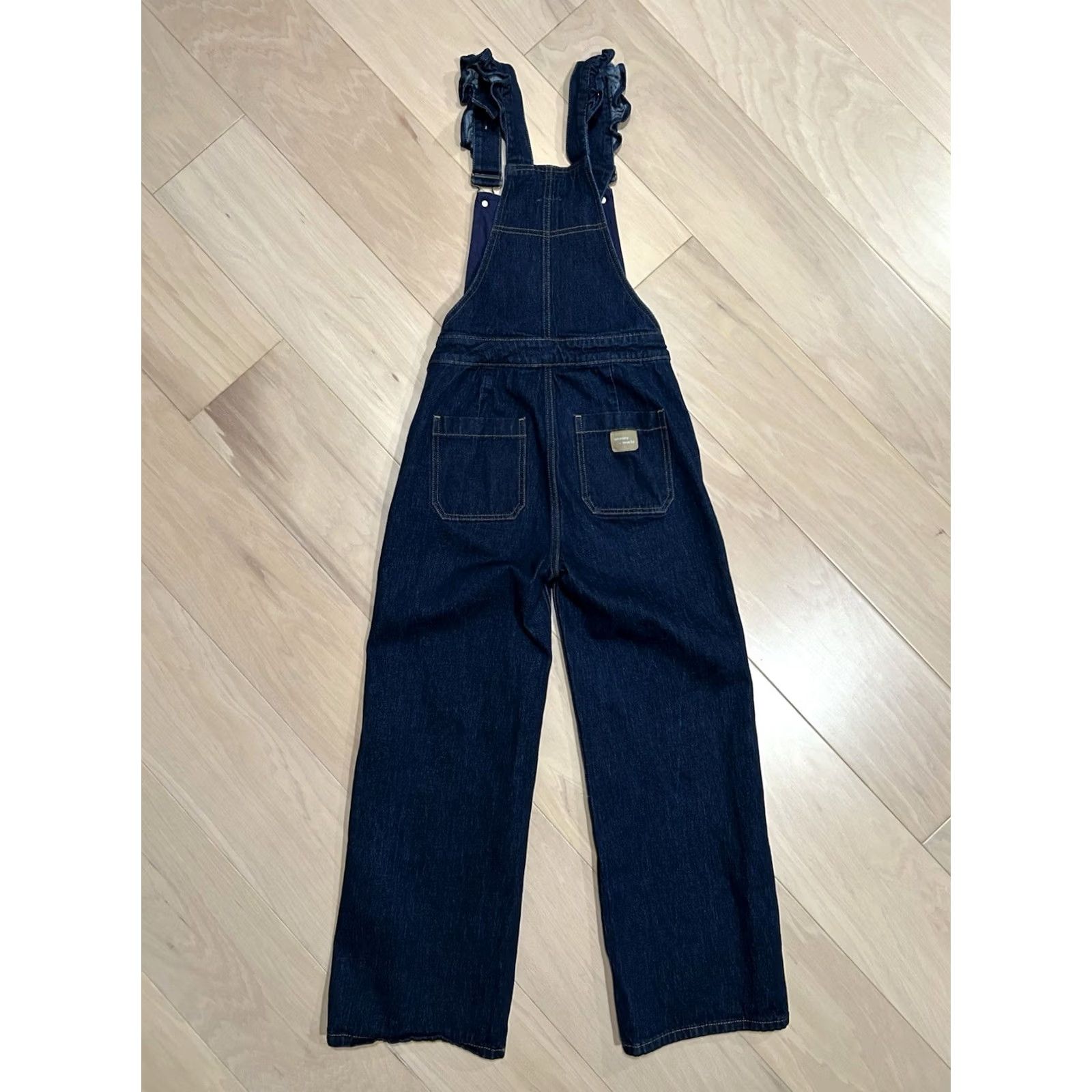 Vintage VINTAGE Seventy + Mochi Elodie Frill Denim Overall Shirt Women's 27 Inseam 4 Blue Cotton Blend Logo Pocket Straight Rise 8.5-10.5 Size 27" / US 4 / IT 40 - 4 Thumbnail