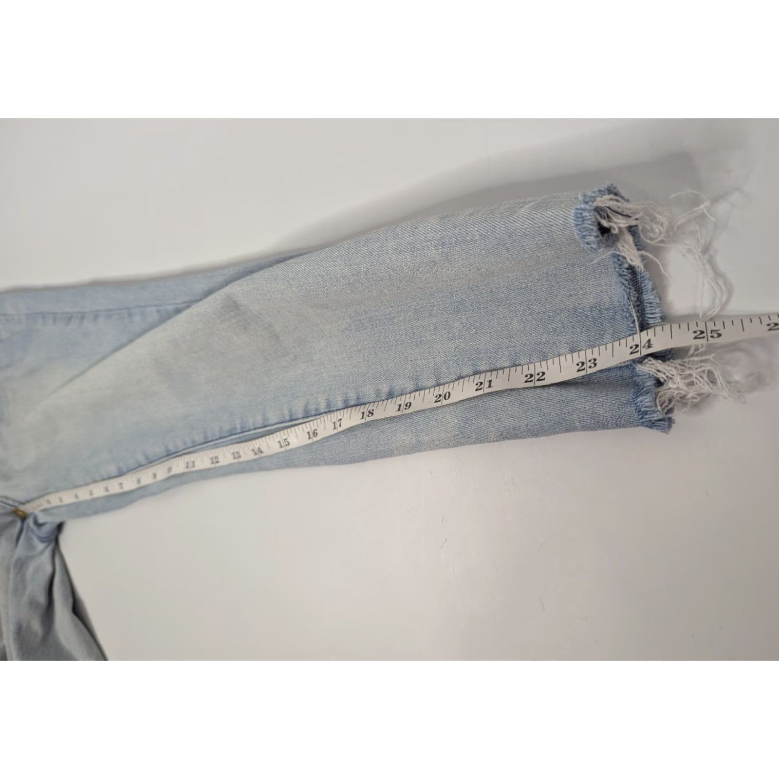 Denime Judy Blue Jeans Womens 9/29 Denim Skinny Fit Light Wash Raw Hem JB88199 Jeans Size 30" / US 8 / IT 44 - 7 Thumbnail