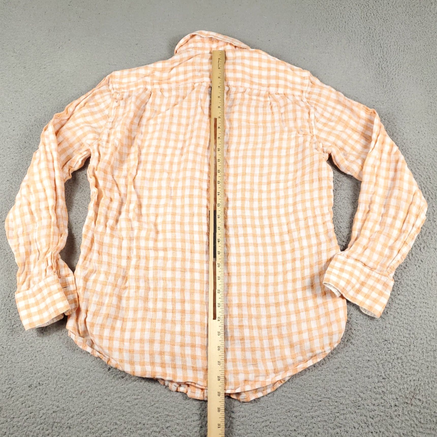 Tommy Bahama Tommy Bahama Men's Medium Orange Plaid Linen Button-Up Long Sleeve Shirt Size US M / EU 48-50 / 2 - 3 Thumbnail
