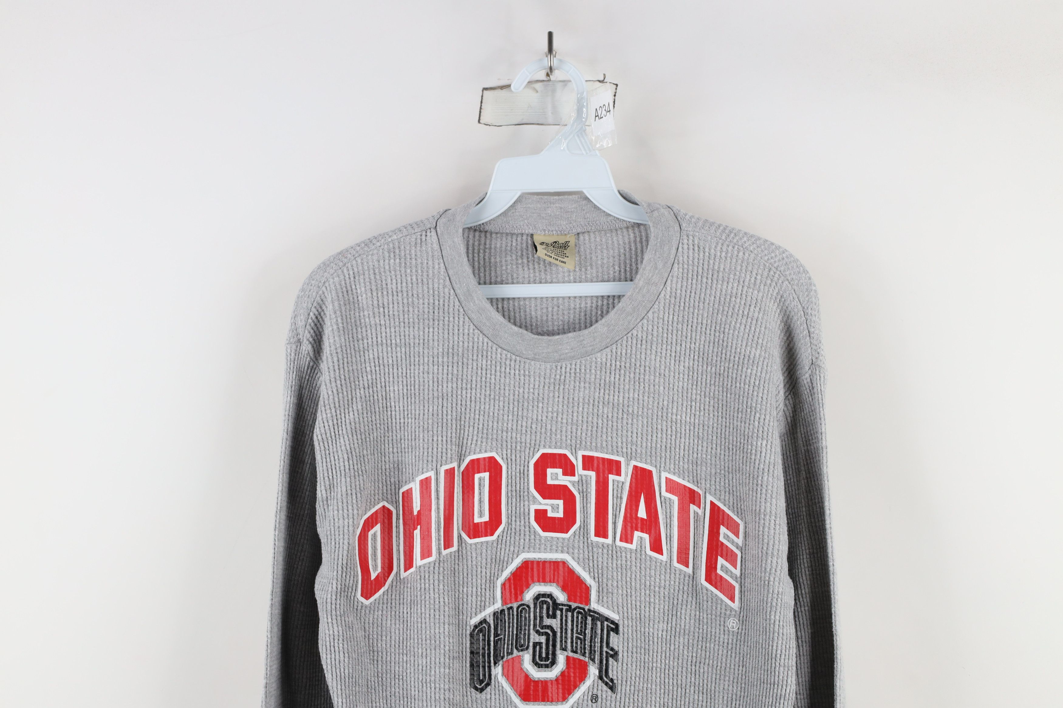 Vintage Vintage 90s University Waffle Knit Long Sleeve T-Shirt Size M / US 6-8 / IT 42-44 - 2 Thumbnail
