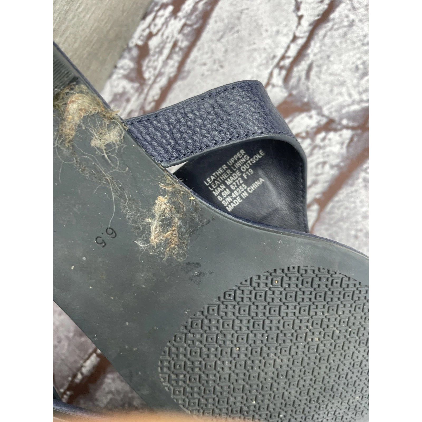 Tory Burch Tory Burch Jole Navy Blue Thong Tumbled Leather Sandals Wome Size US 6.5 / IT 36.5 - 23 Thumbnail