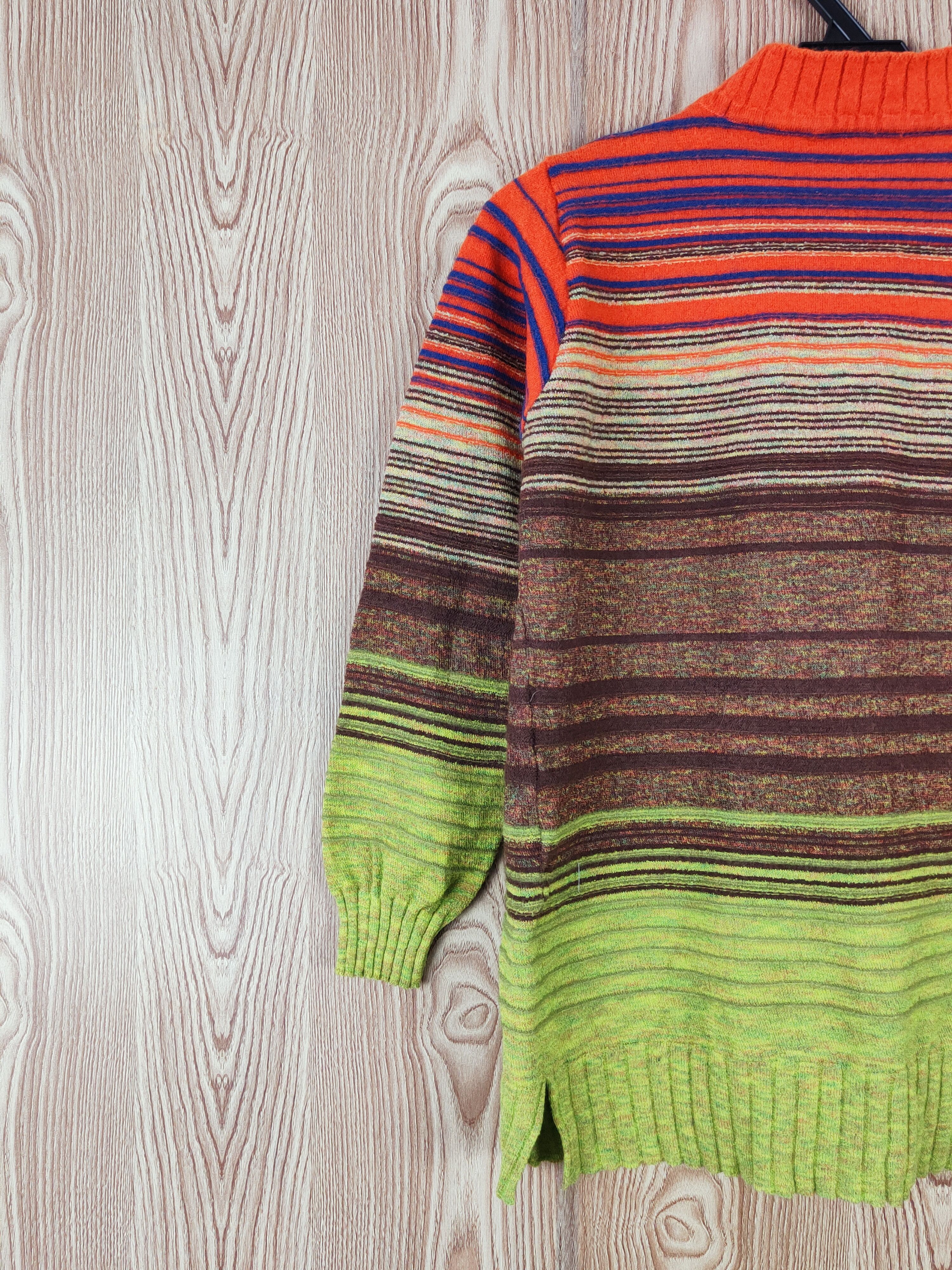 Homespun Knitwear × Japanese Brand × Vintage Japanese Brand Green Orange Knitwear Sweatshirts #W308 Size M / US 6-8 / IT 42-44 - 9 Thumbnail
