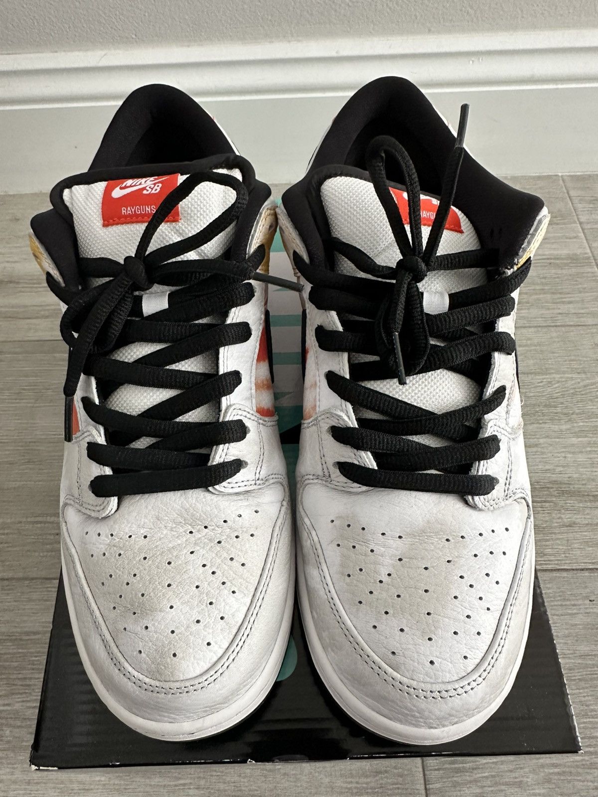 Nike Nike SB Dunk Low Tie Die Rayguns White Black Orange Flash 12 Size US 12 / EU 45 - 5 Thumbnail