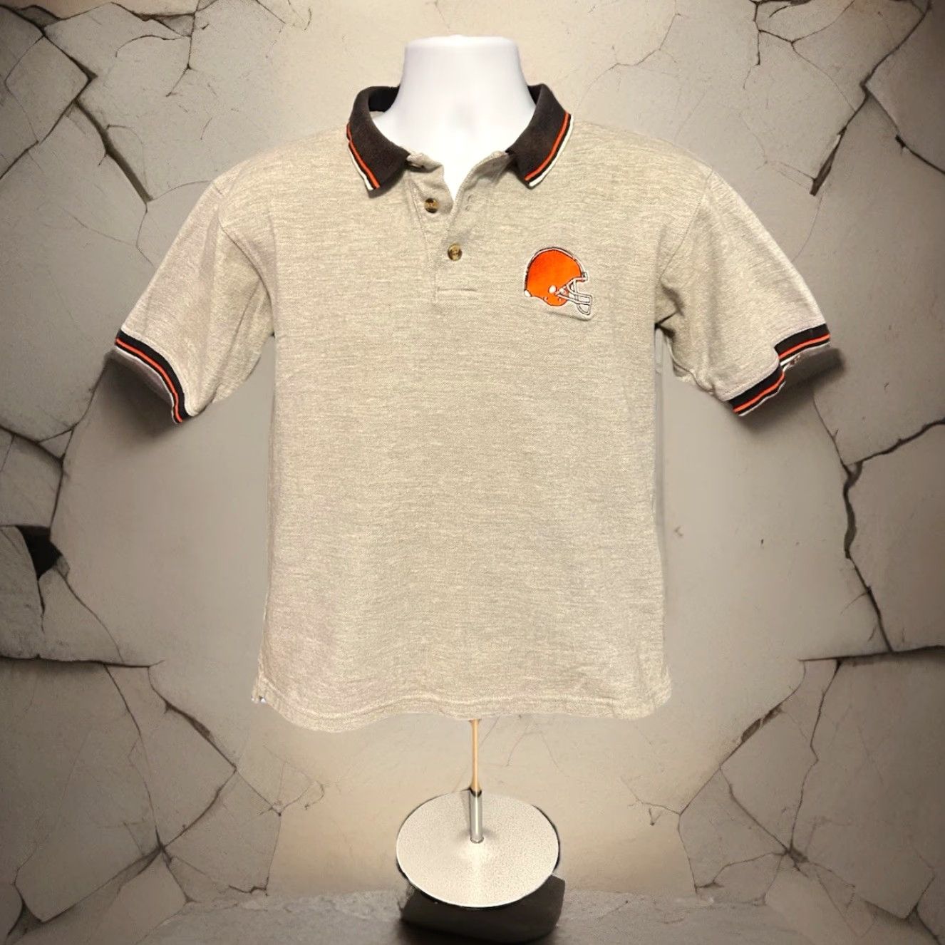 Vintage VINTAGE Cleveland Browns Polo Shirt The Edge Men M Gray Short Sleeve Polo Size US M / EU 48-50 / 2 - 7 Thumbnail