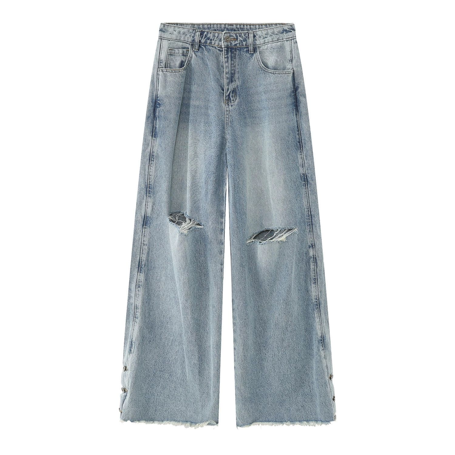 Vintage Japanese retro casual loose ripped jeans Size US 32 / EU 48 - 4 Thumbnail