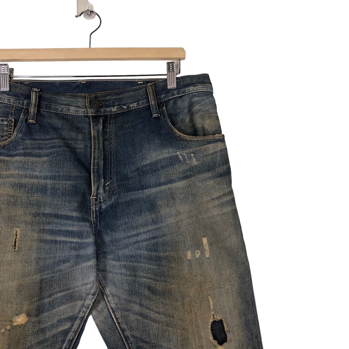 Levi's 🔥Rare Worn Rusty Big Hole Levi’s Distressed Jeans Denim Size US 36 / EU 52 - 6 Thumbnail