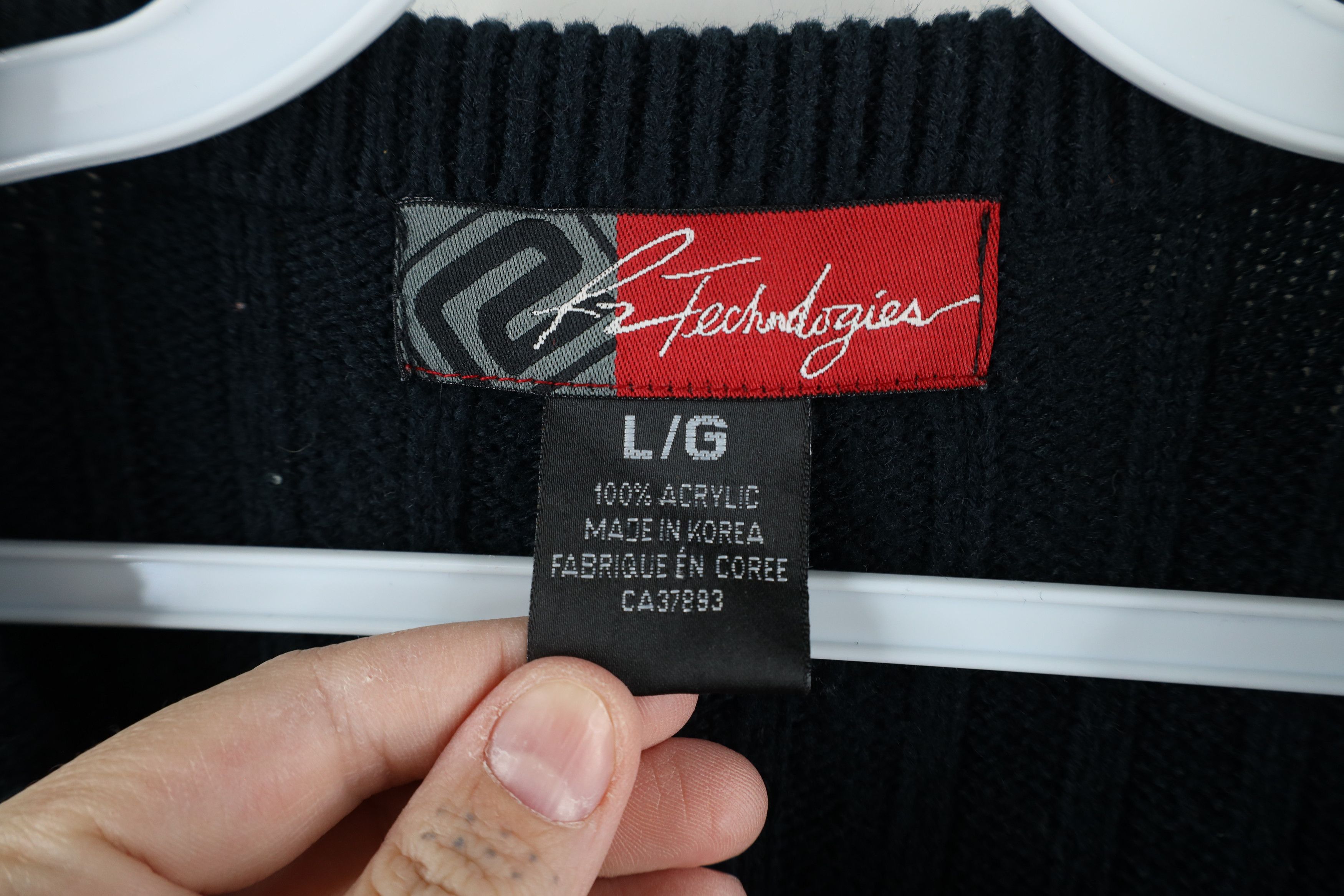 Vintage Vintage 90s Streetwear Chunky Ribbed Knit V-Neck Sweater Size US L / EU 52-54 / 3 - 5 Thumbnail