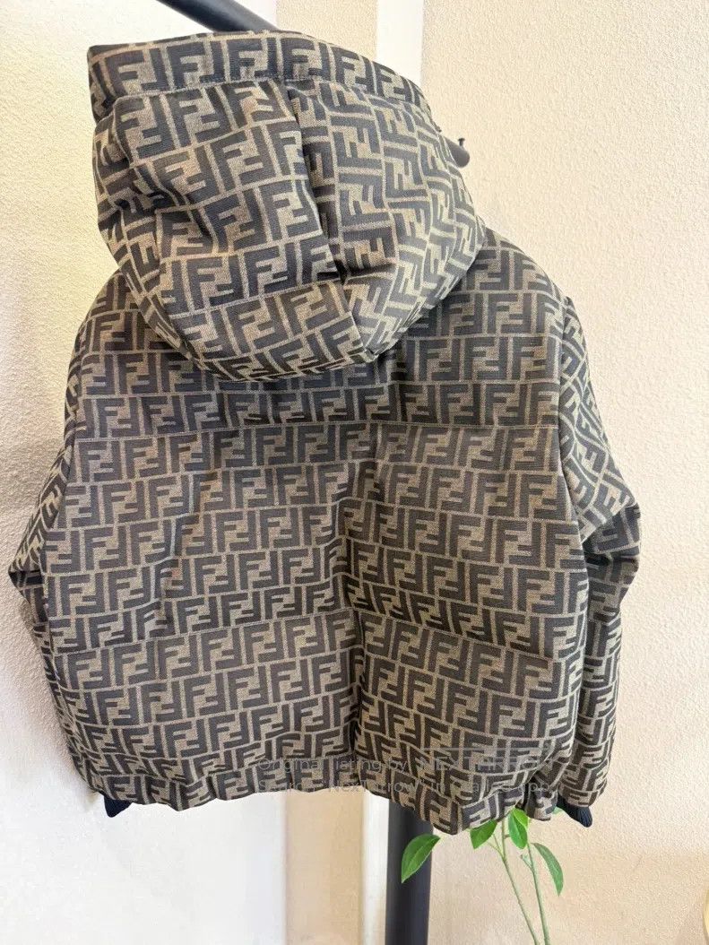 Fendi Fendi Brown Monogrammed Logo Hooded Down Jacket Size XS / US 0-2 / IT 36-38 - 2 Thumbnail