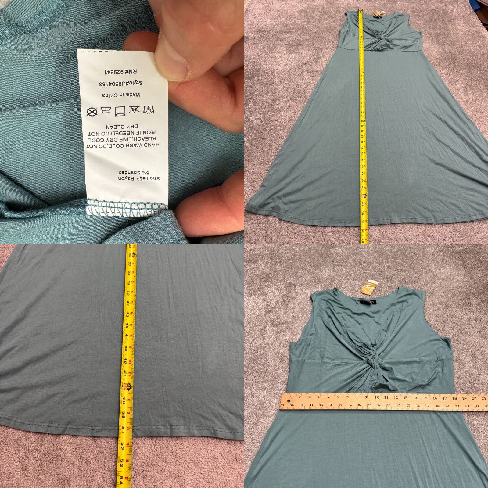 Vintage VINTAGE Suzanne Betro Maxi Dress Women Plus 1X Sleeveless Pastel Green Bohemian Soft Summer Casual Size XL / US 12-14 / IT 48-50 - 8 Thumbnail