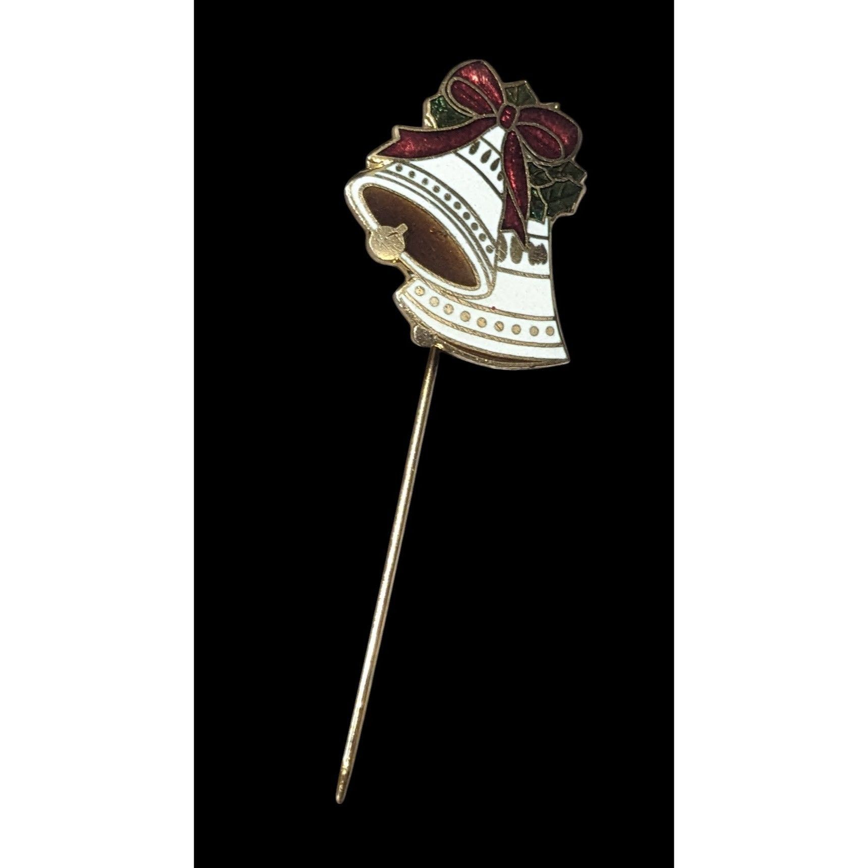 Other Vintage Gold And White Holiday Bell Stick Pin Size ONE SIZE - 1 Thumbnail
