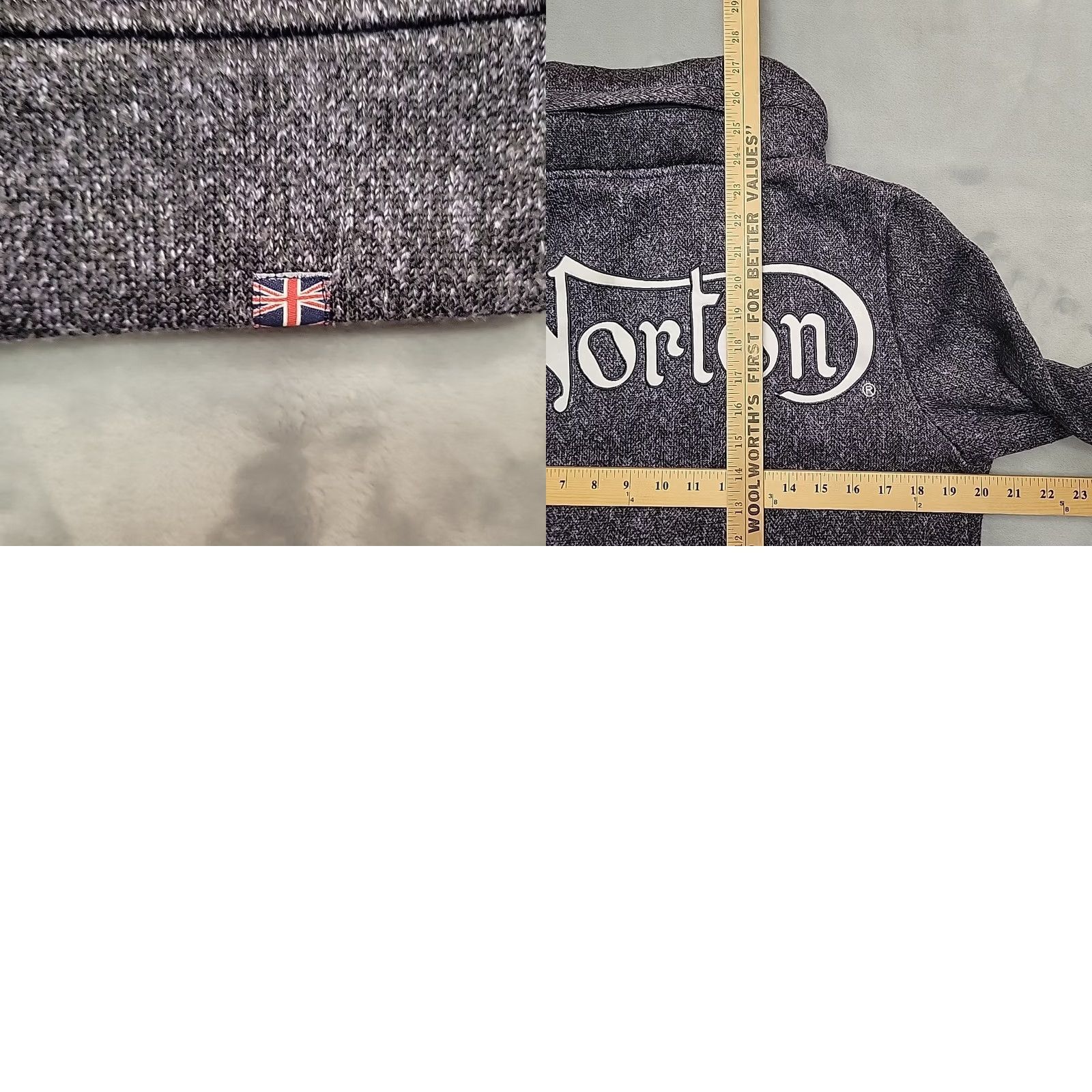 Logo 7 Norton Jacket Womens M Gray Hooded Knit Embroidered Logo Full Zip Retro Hoodie Size M / US 6-8 / IT 42-44 - 8 Thumbnail