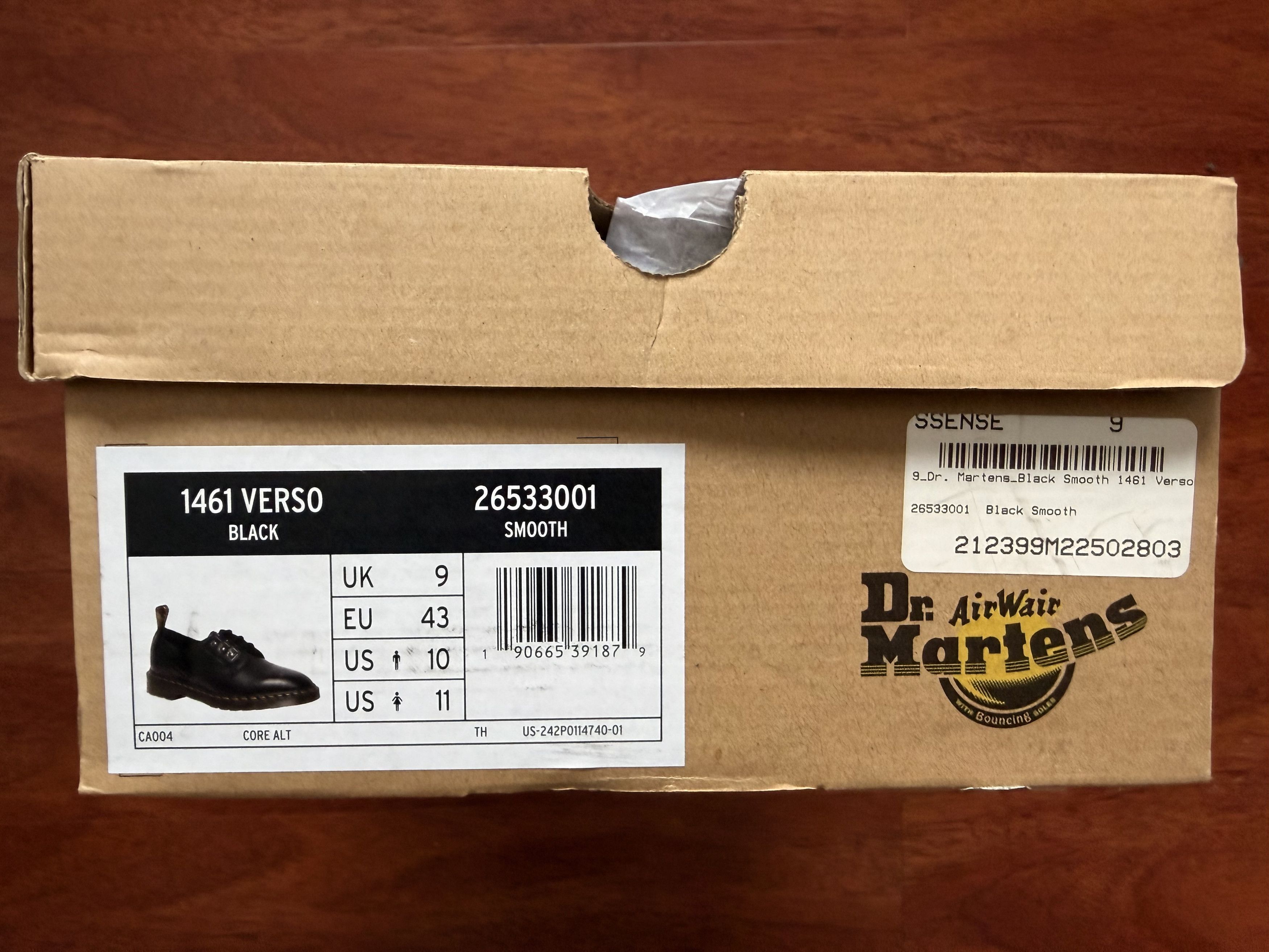 Dr. Martens Dr. Martens 1461 VERSO BLACK SIZE US 10 Size US 10 / EU 43 - 6 Thumbnail