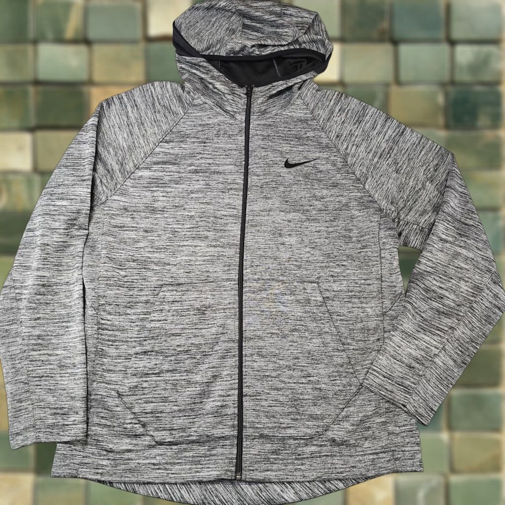 Nike Nike Jacket Mens L Gray Dri-FIT Full Zip Hooded Training AT3232-032 Size US L / EU 52-54 / 3 - 1 Thumbnail
