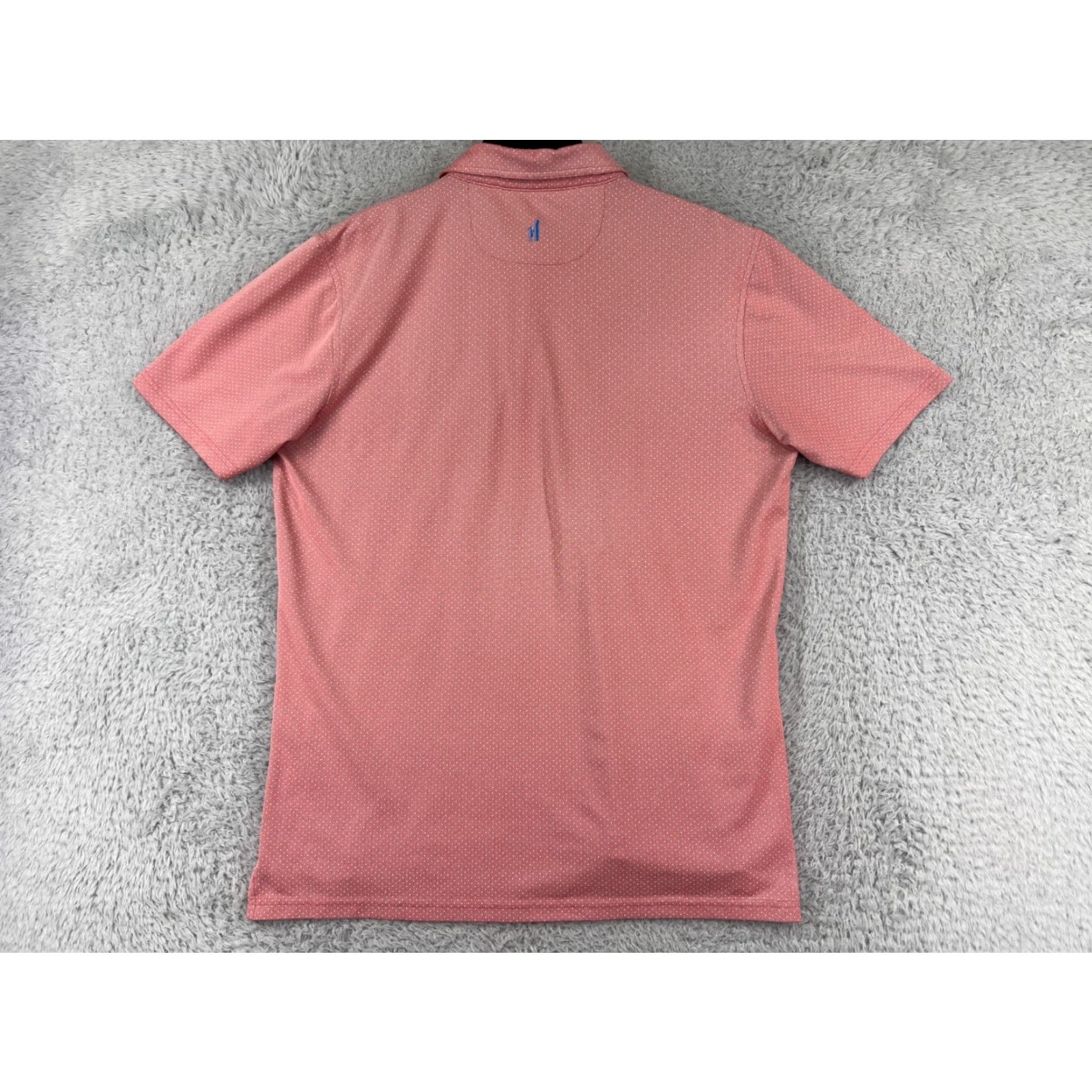 johnnie-O johnnie-O Polo Shirt Mens M Pink Dotted Golf Polo Shirt Poly Blend Short Sleeve Embroidered Logo Regular Fit Size US M / EU 48-50 / 2 - 2 Thumbnail