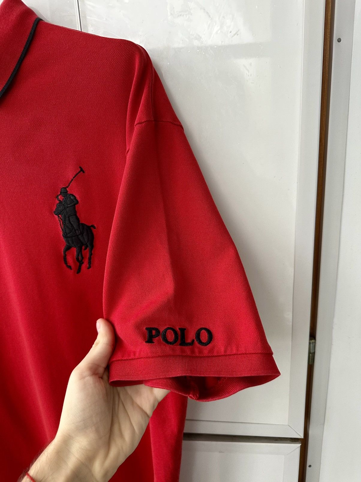 Polo Ralph Lauren Vintage Polo Ralph Lauren Red Polos Black Logo Size US XL / EU 56 / 4 - 7 Thumbnail