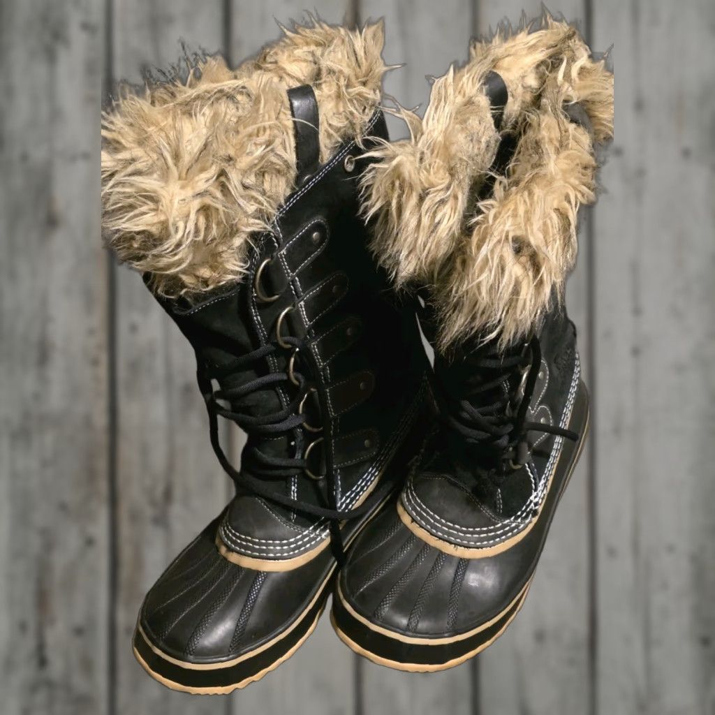 SOREL Sorel Joan of Arctic Boots Women’s Sz 10 Black Snow Winter Boots Suede EUC NL1540-010 Size US 10 / IT 40 - 1 Thumbnail