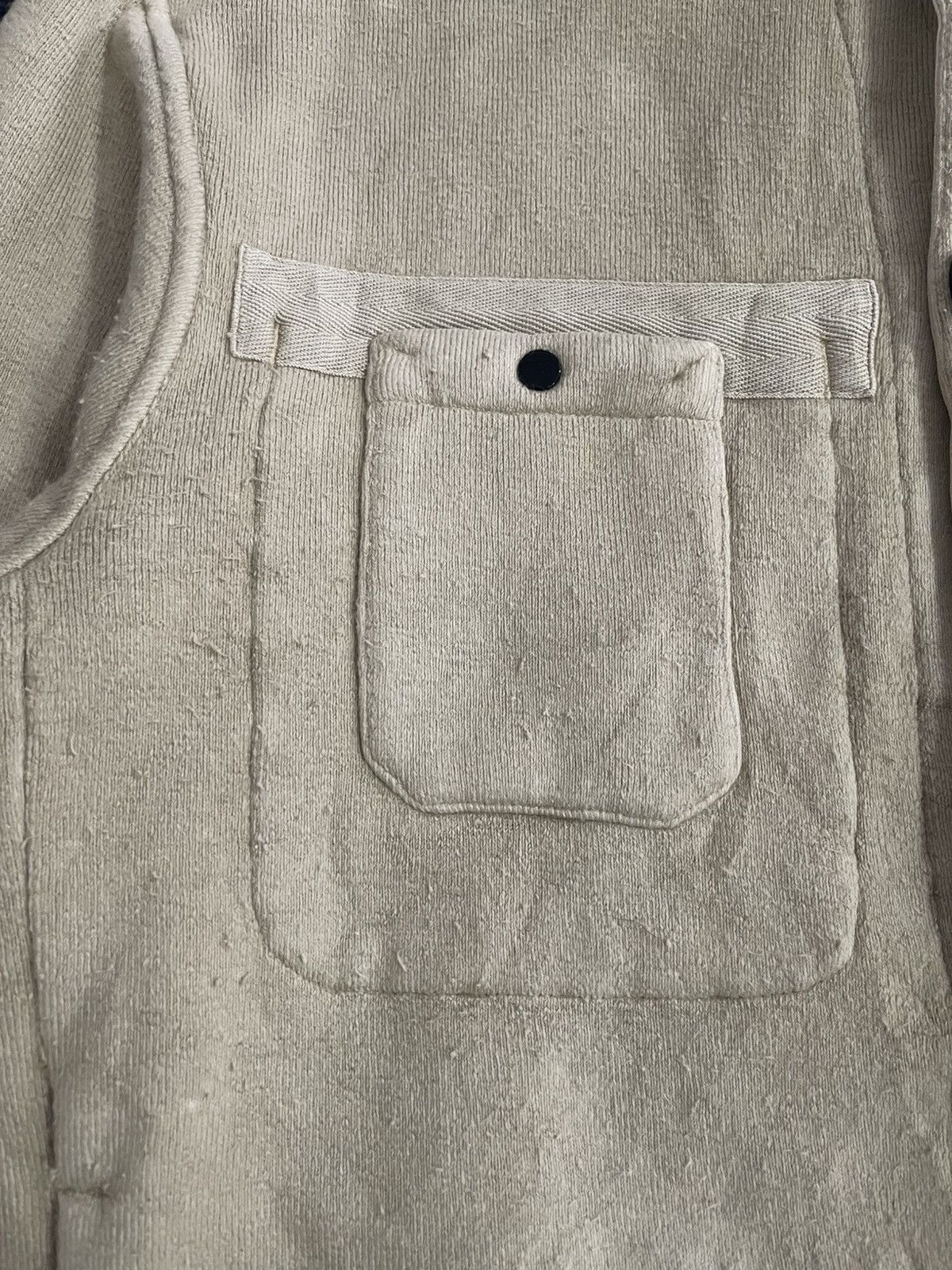 Stone Island Vintage 1999 Stone Island Beige Fleece Lined Hoodie Jacket Size US L / EU 52-54 / 3 - 7 Thumbnail