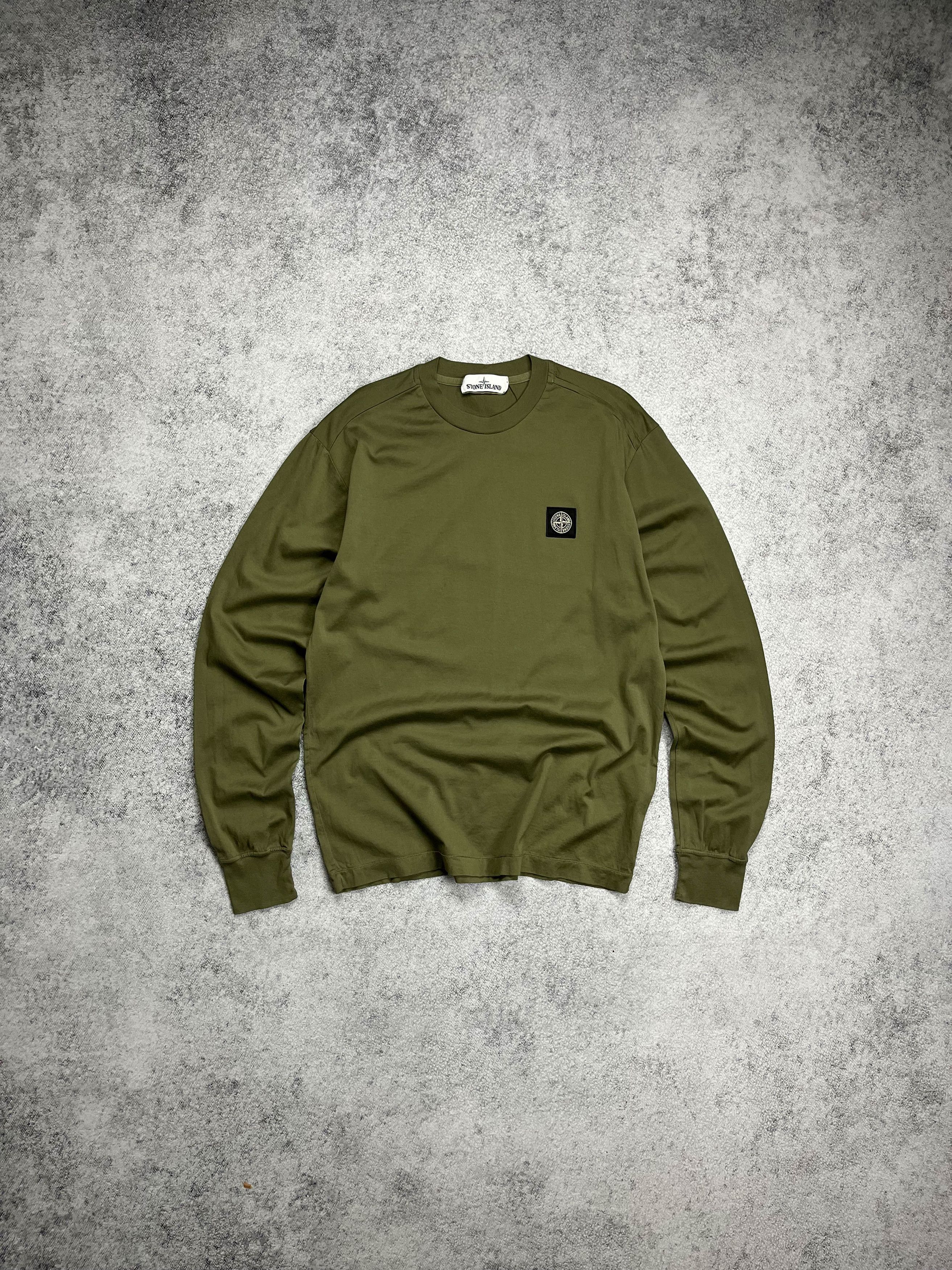 image of Stone Island Patch Program Longsleeve in Olive, Men's (Size Medium)