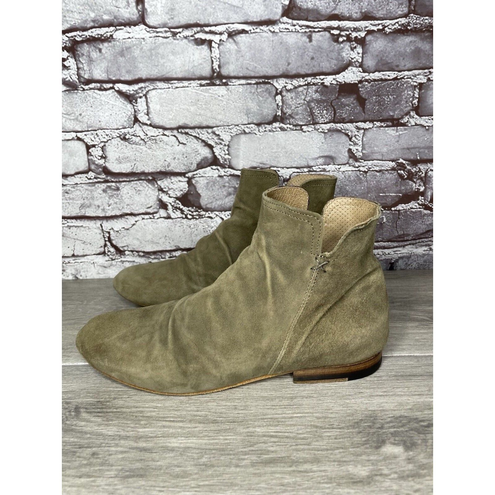 Fiorentini + Baker Fiorentini + Baker Goodyear Taupe Suede Side Zip Ankle Boots Size US 8 / IT 38 - 1 Thumbnail