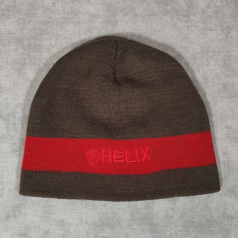 Helix Helix Y2K stripe streetwear skater skull cap beanie mens OS Size ONE SIZE - 1 Thumbnail