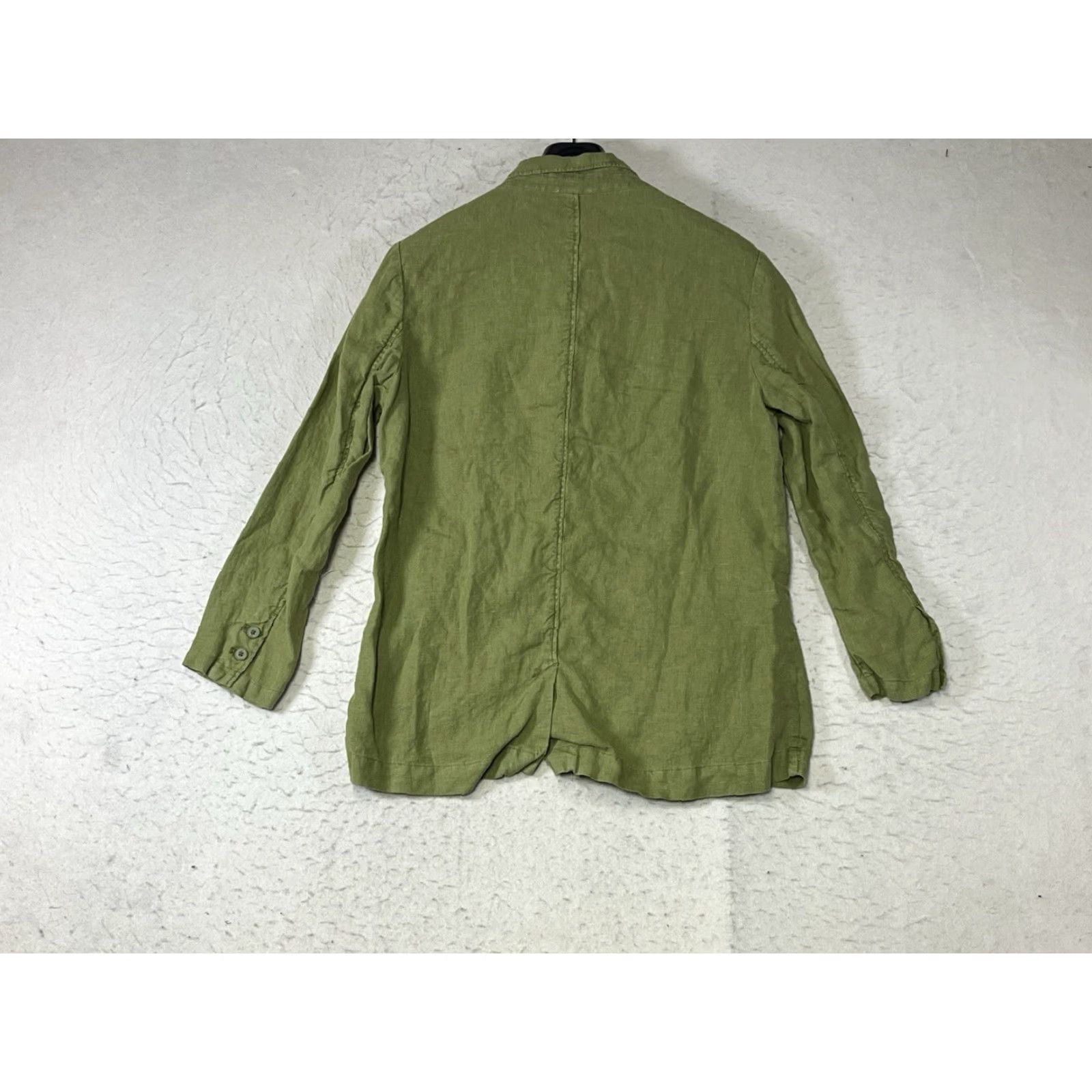 Vintage Wrap London Blazer Women Green 100% Linen Sport Coat Size 8 Size M / US 6-8 / IT 42-44 - 2 Thumbnail