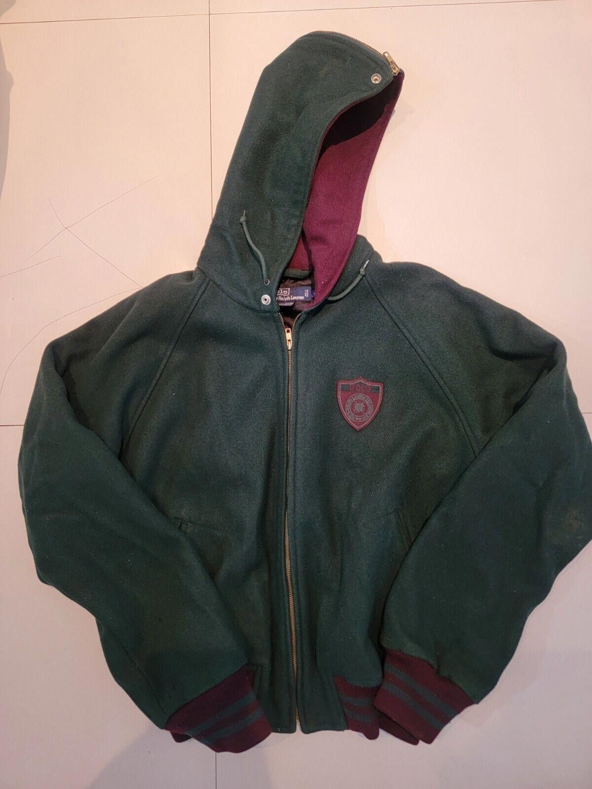 Polo Ralph Lauren Polo Ralph Lauren Deep Green Wool Bomber Jacket Size Size US M / EU 48-50 / 2 - 1 Thumbnail