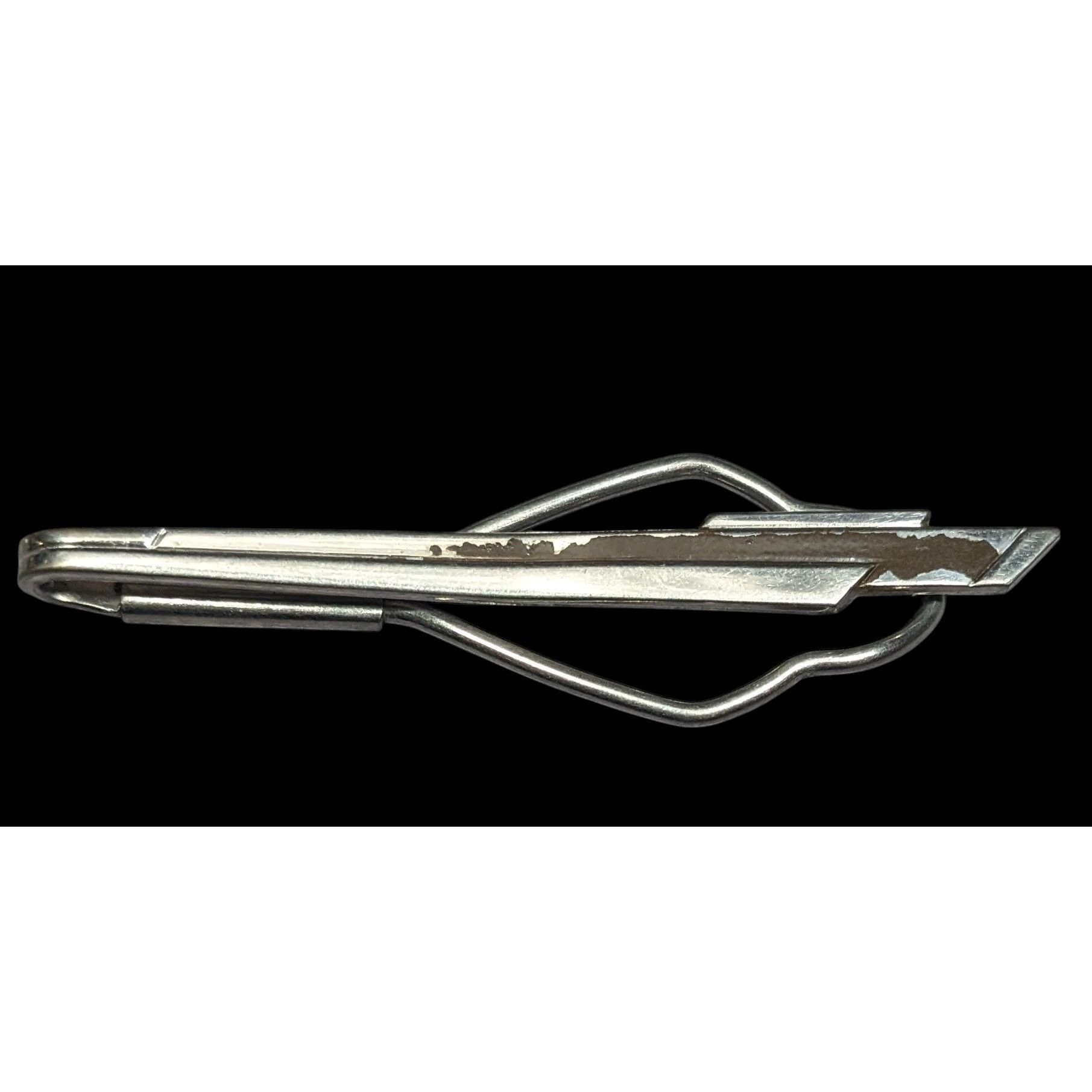 Other Vintage MidCentury Silver Tone Tie Clip Size ONE SIZE - 2 Thumbnail