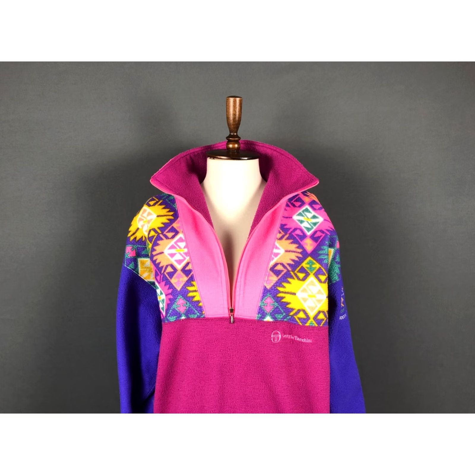 Sergio Tacchini Sergio Tacchini Jacket Geometric Multicolor Women L 1/2 Zip Short Sleeve/Long Sleeve Casual 1/2 Zip Hoodie? Size L / US 10 / IT 46 - 7 Thumbnail