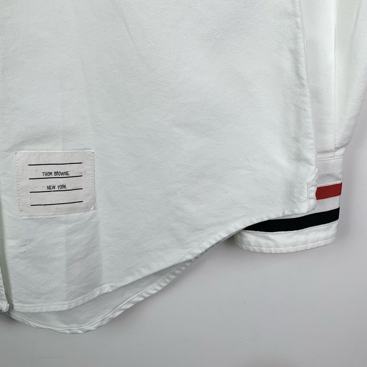 Thom Browne Thom Browne White Button-Down Oxford Shirt W/ Red & Navy Str Size US XS / EU 42 / 0 - 3 Thumbnail