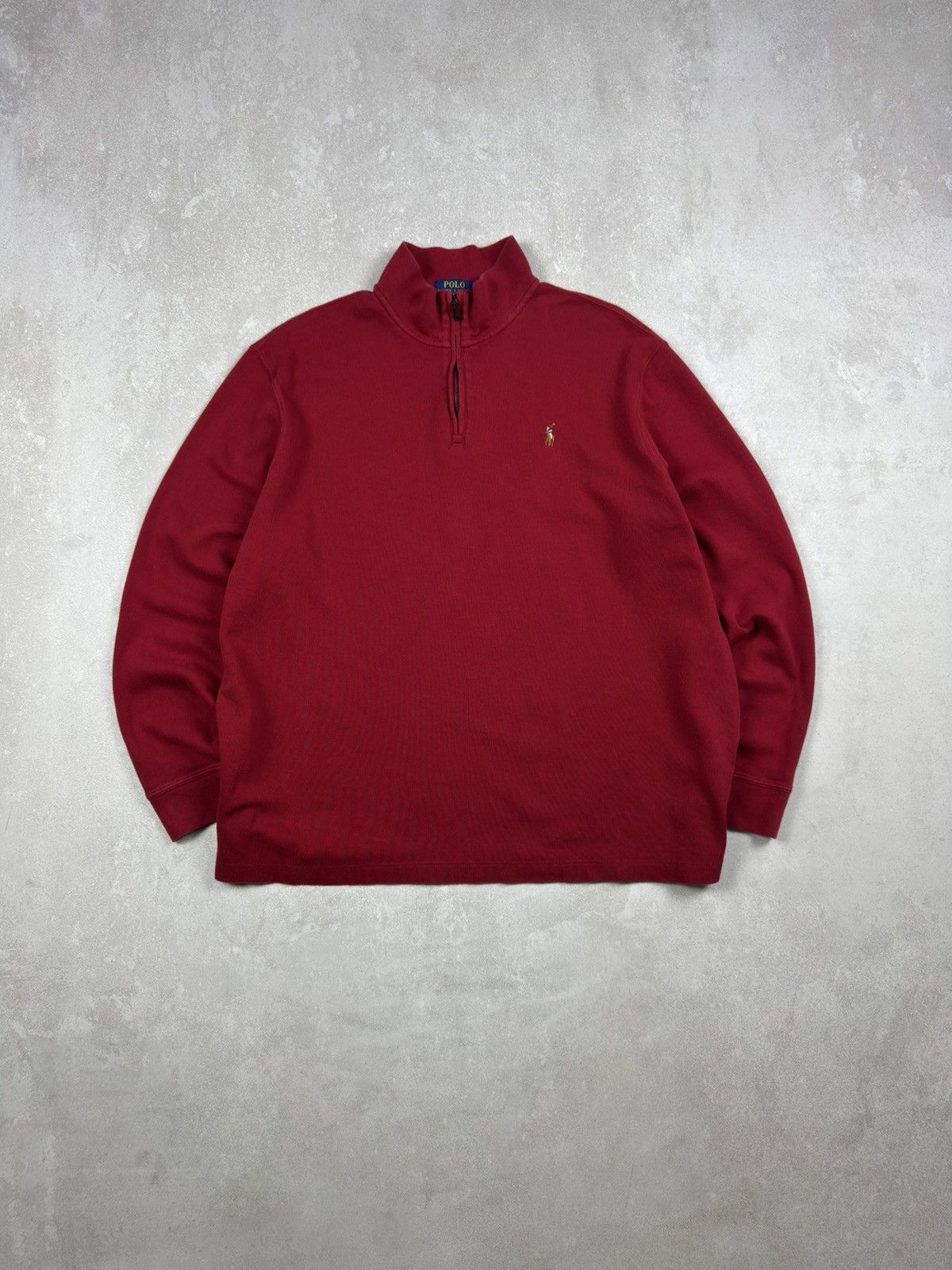 Polo Ralph Lauren Polo Ralph Lauren Red Quarter 1/4 Zip Sweater Pullover sz XL Size US XL / EU 56 / 4 - 1 Thumbnail