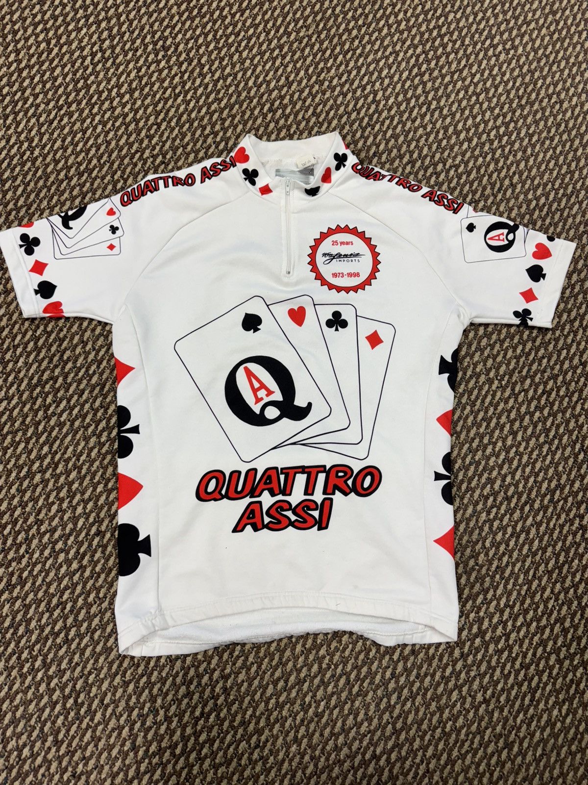 Vintage 1998 Quattro Assi Cards Cycling Tee Size US M / EU 48-50 / 2 - 1 Thumbnail
