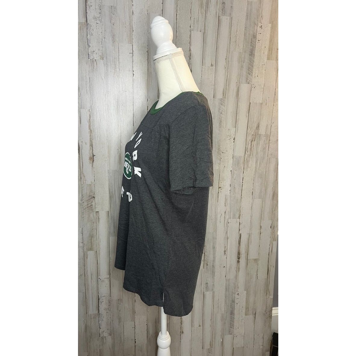 NFL NWT New York Jets Women's Large Gray Scoop Neck T-Shirt Size L / US 10 / IT 46 - 4 Thumbnail