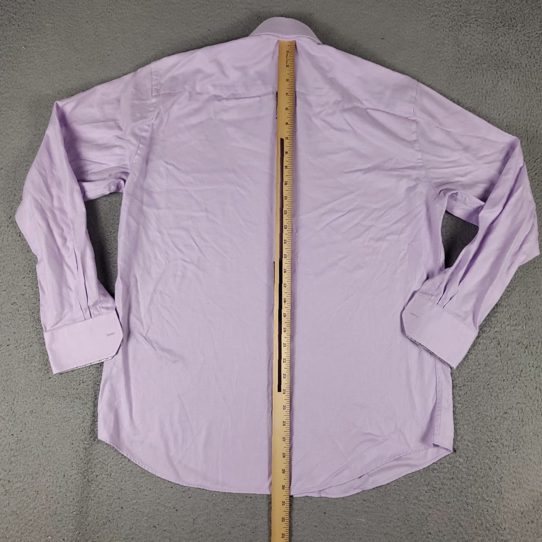 BUGATCHI Bugatchi Uomo Shirt Mens Size 16.5 Purple Dress Button Up Long Sleeve Size 42R - 3 Thumbnail