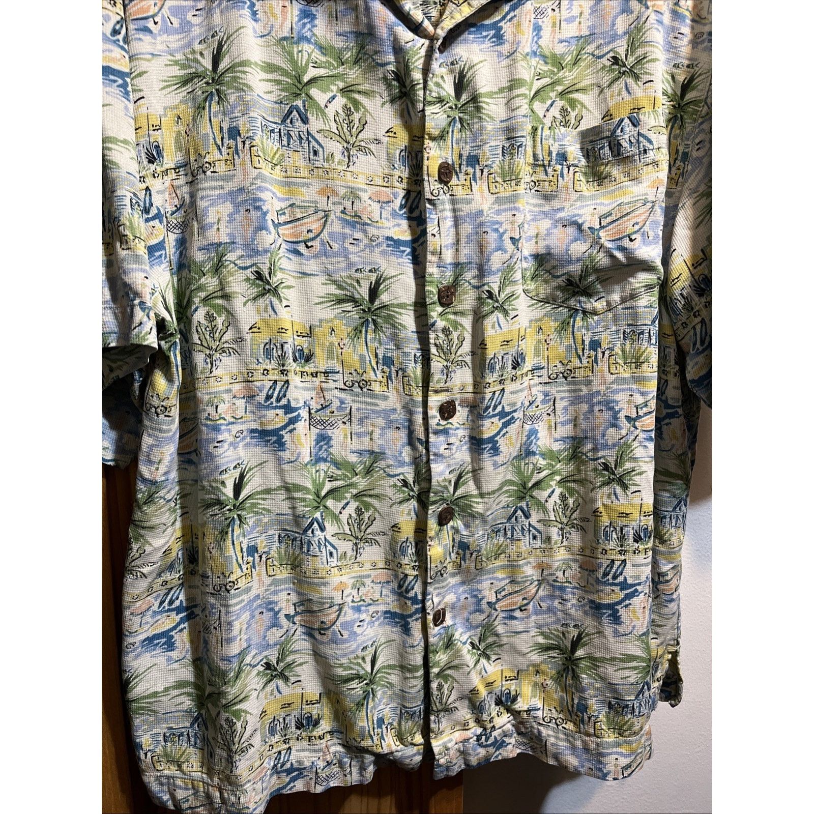 Other Bermuda Bay 100% Silk Hawaiian Shirt Men's Large Blue Fish Size US L / EU 52-54 / 3 - 5 Thumbnail