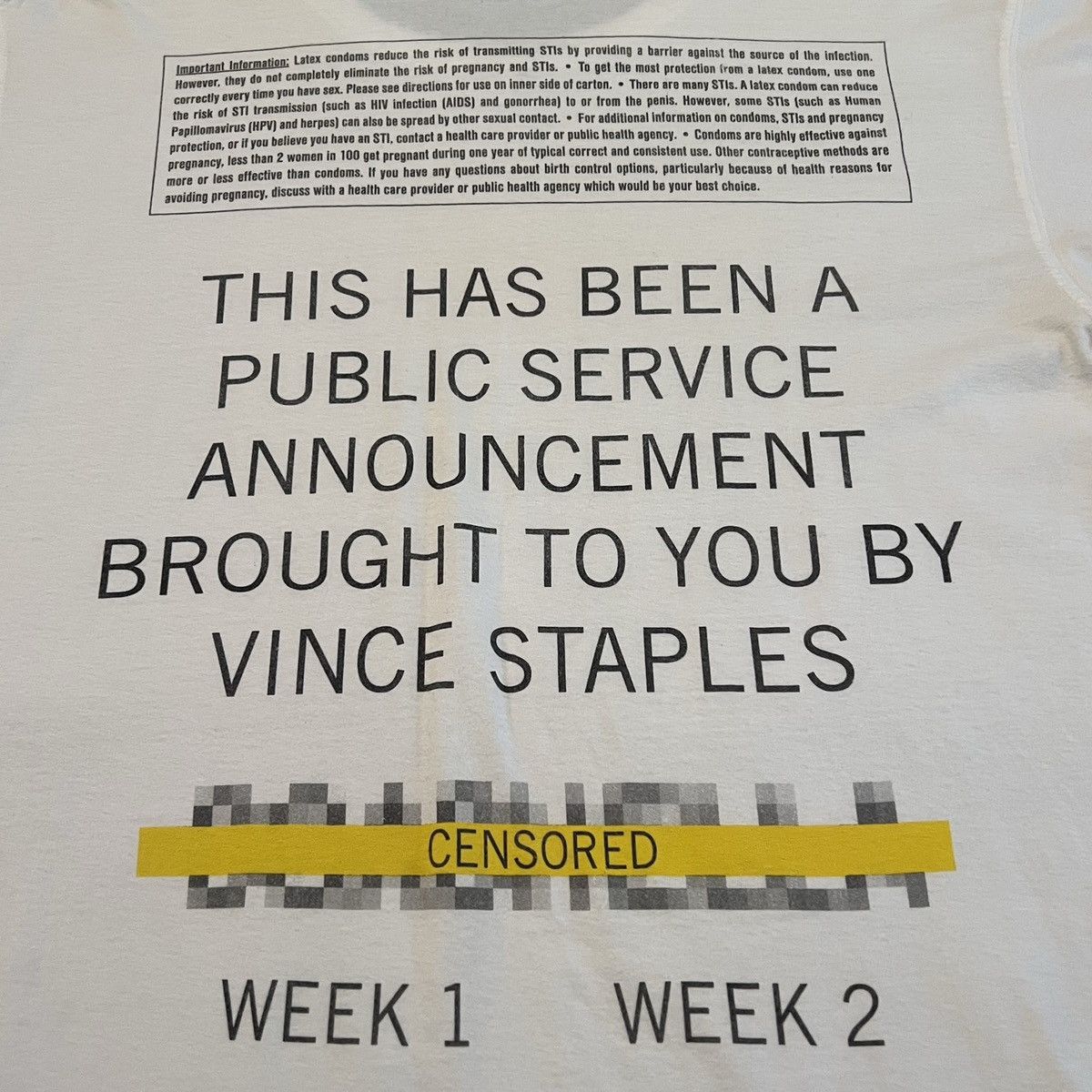 Vince Staples Vince Staples Coachella 2022 “Condom” Tee (White) Size US L / EU 52-54 / 3 - 3 Thumbnail