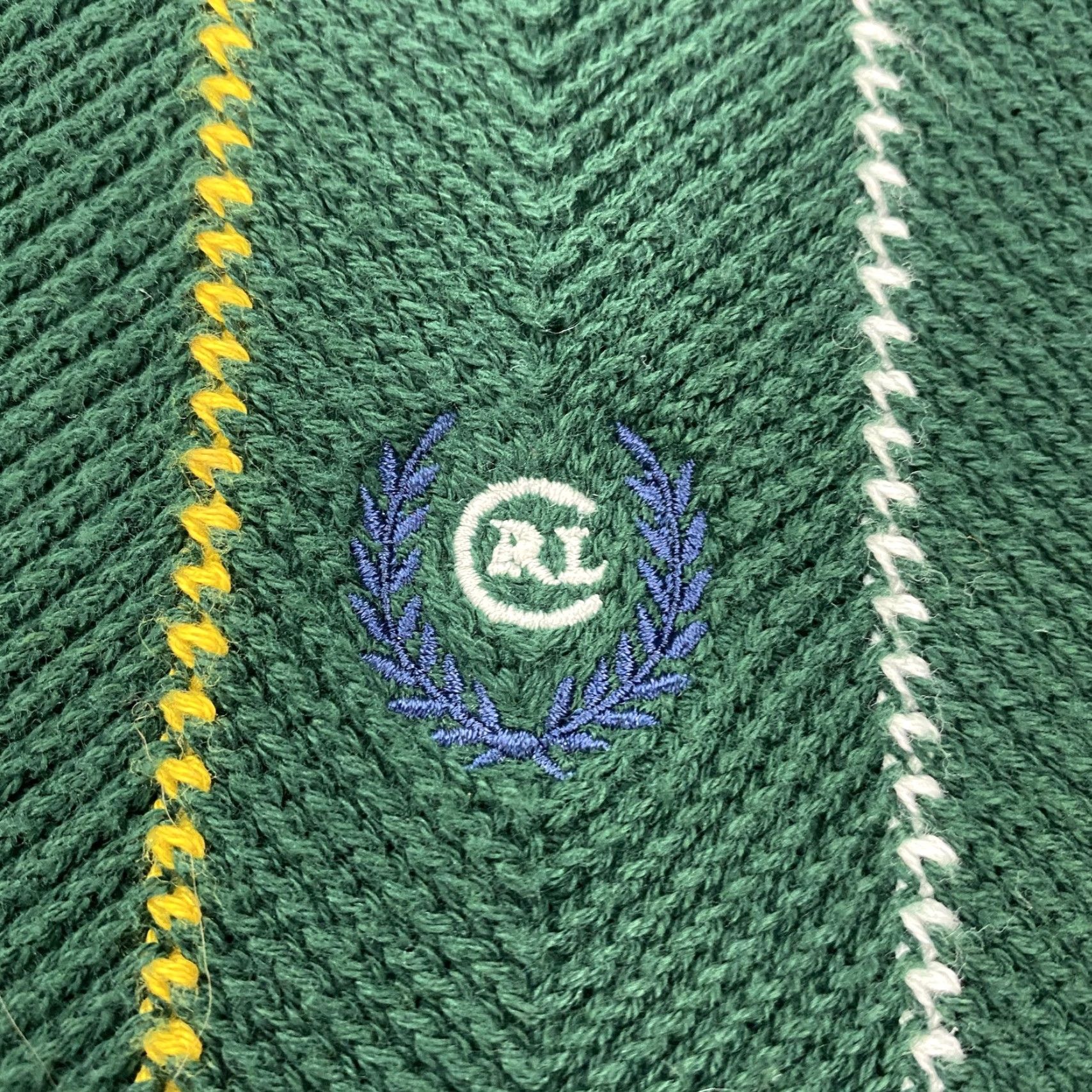 Chaps VINTAGE Chaps Ralph Lauren Sweater Pullover Mens Large Green Herringbone Crewneck Size US L / EU 52-54 / 3 - 2 Thumbnail