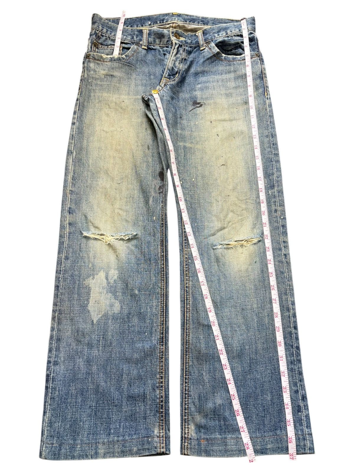 United Arrows Vintage United Arrow Mud Wash Painted Distress Loose Jeans Size 31" - 7 Thumbnail