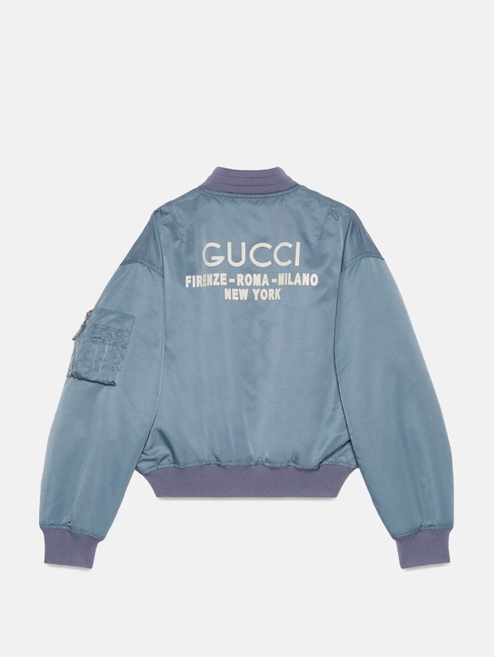Gucci Gucci Printed Nylon Bomber Jacket Multiple Sizes Size US M / EU 48-50 / 2 - 2 Thumbnail