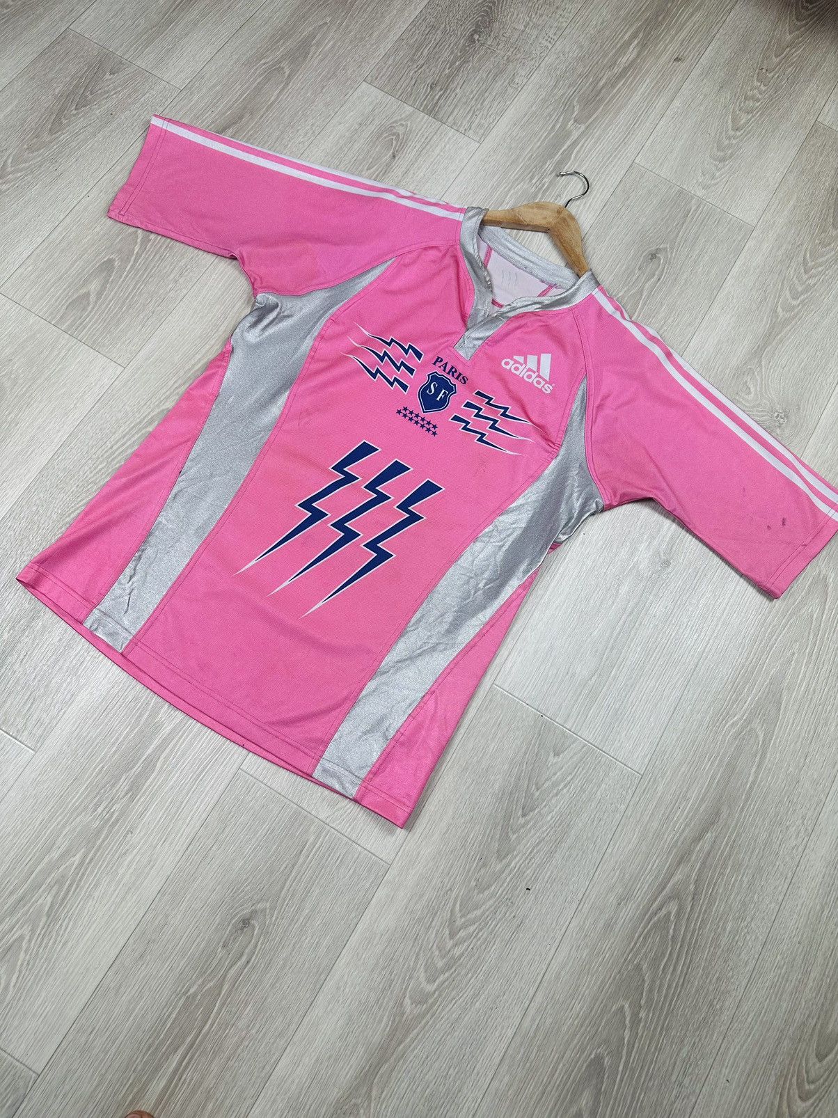 Adidas Vintage Rugby France Paris SF Jersey Blokecore 2007 Size US L / EU 52-54 / 3 - 3 Thumbnail