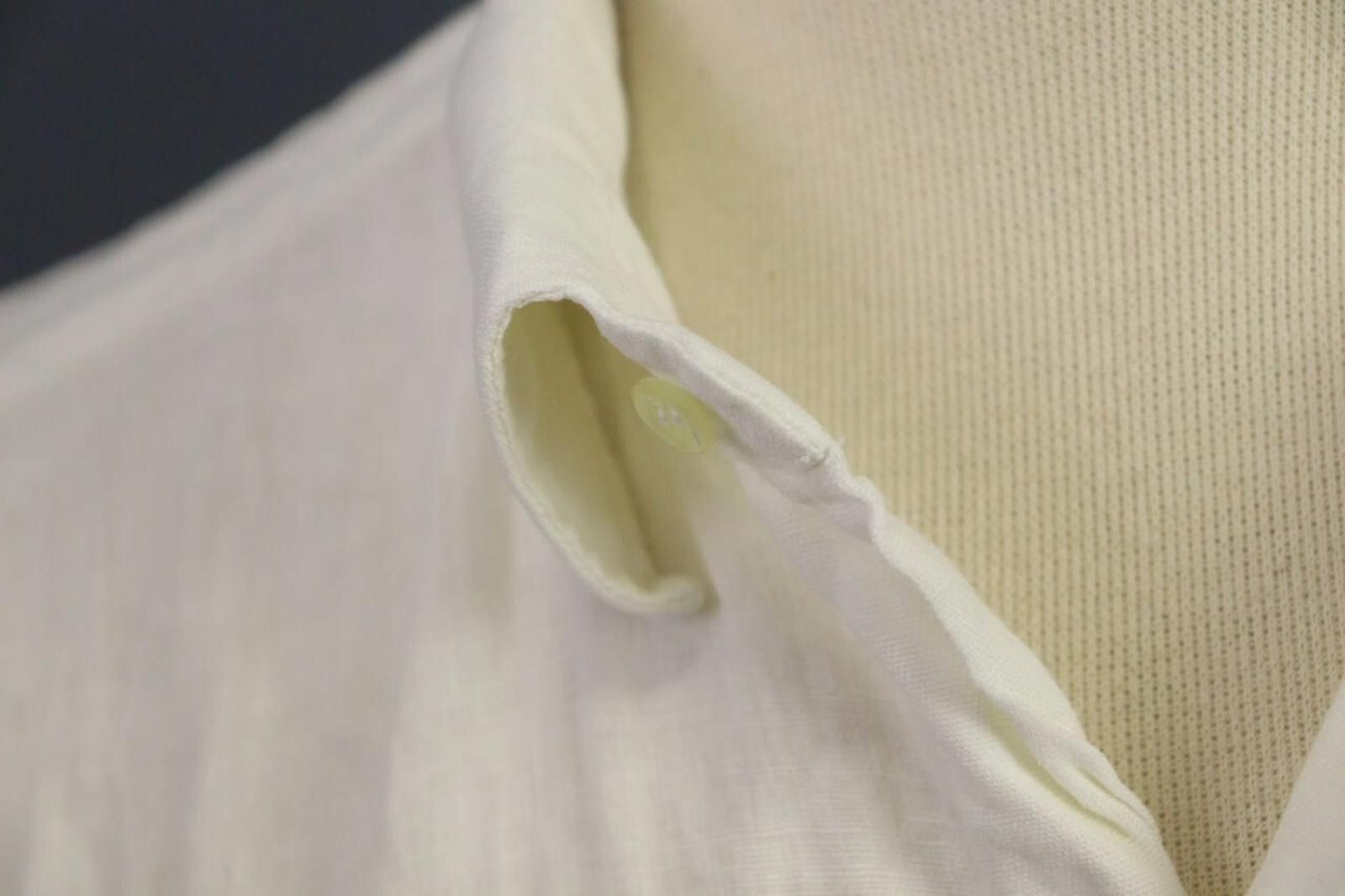 120% Lino 120% Lino White Collared Chest Pocket Button Down Shirt Size US M / EU 48-50 / 2 - 8 Thumbnail