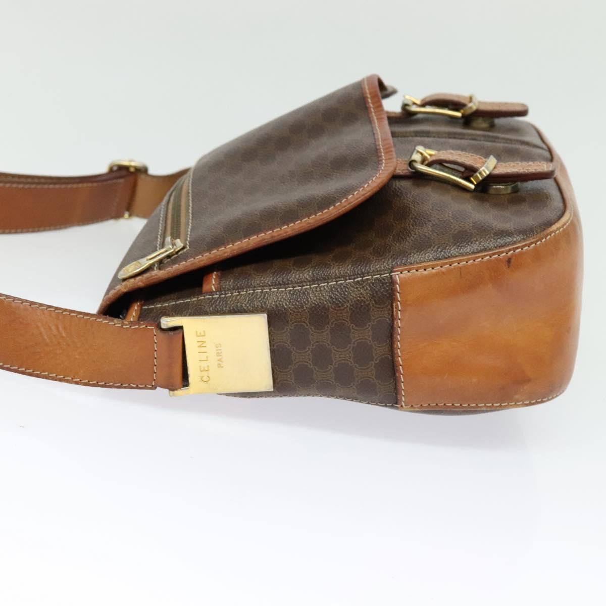 Celine CELINE Macadam Canvas Shoulder Bag Pvc Leather Brown Gold Size ONE SIZE - 4 Thumbnail