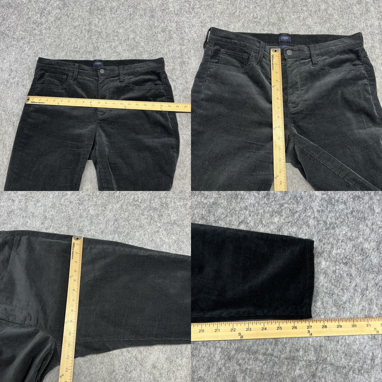 J.Crew J.CREW Chino Pants Womens Slim Corduroy Black 31 Regular Stretch tapered Front Pocket Winter 98% Cotton 2% Elastane Size 24" / US 00 / IT 34 - 9 Thumbnail